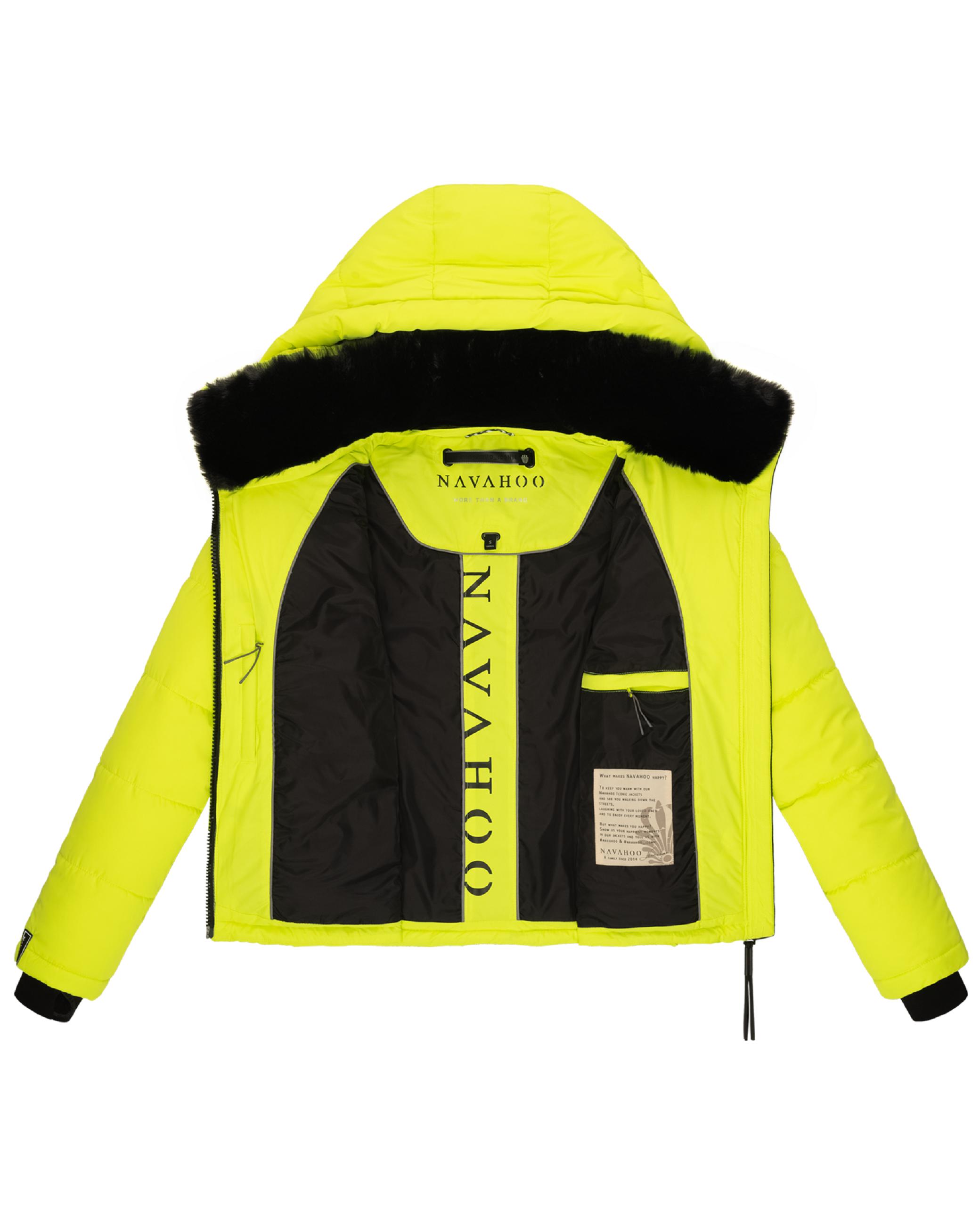 Steppjacke mit abnehmbarer Kapuze "Mit Liebe XIV" Neon Green