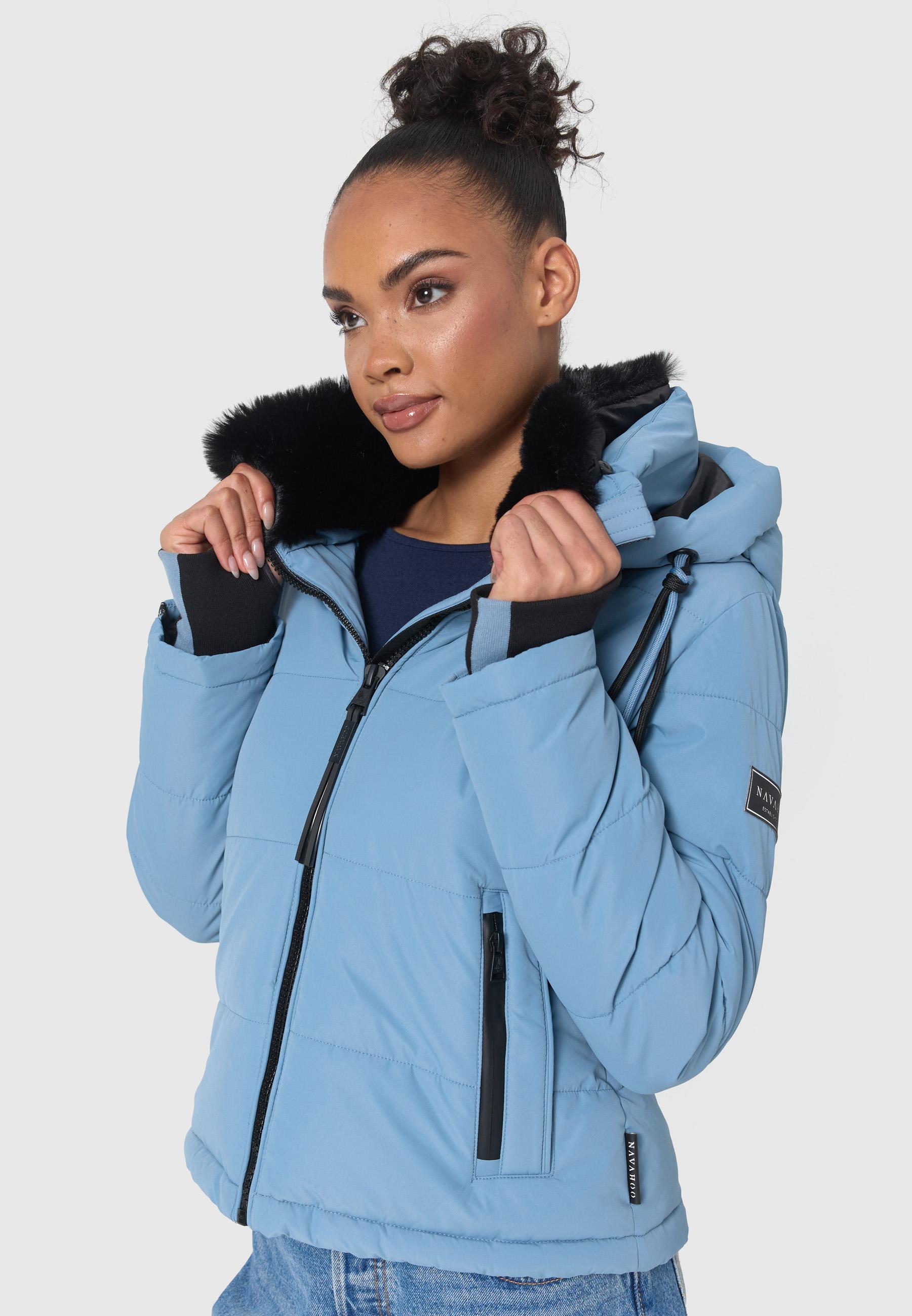 Steppjacke mit abnehmbarer Kapuze "Mit Liebe XIV" Powder Blue