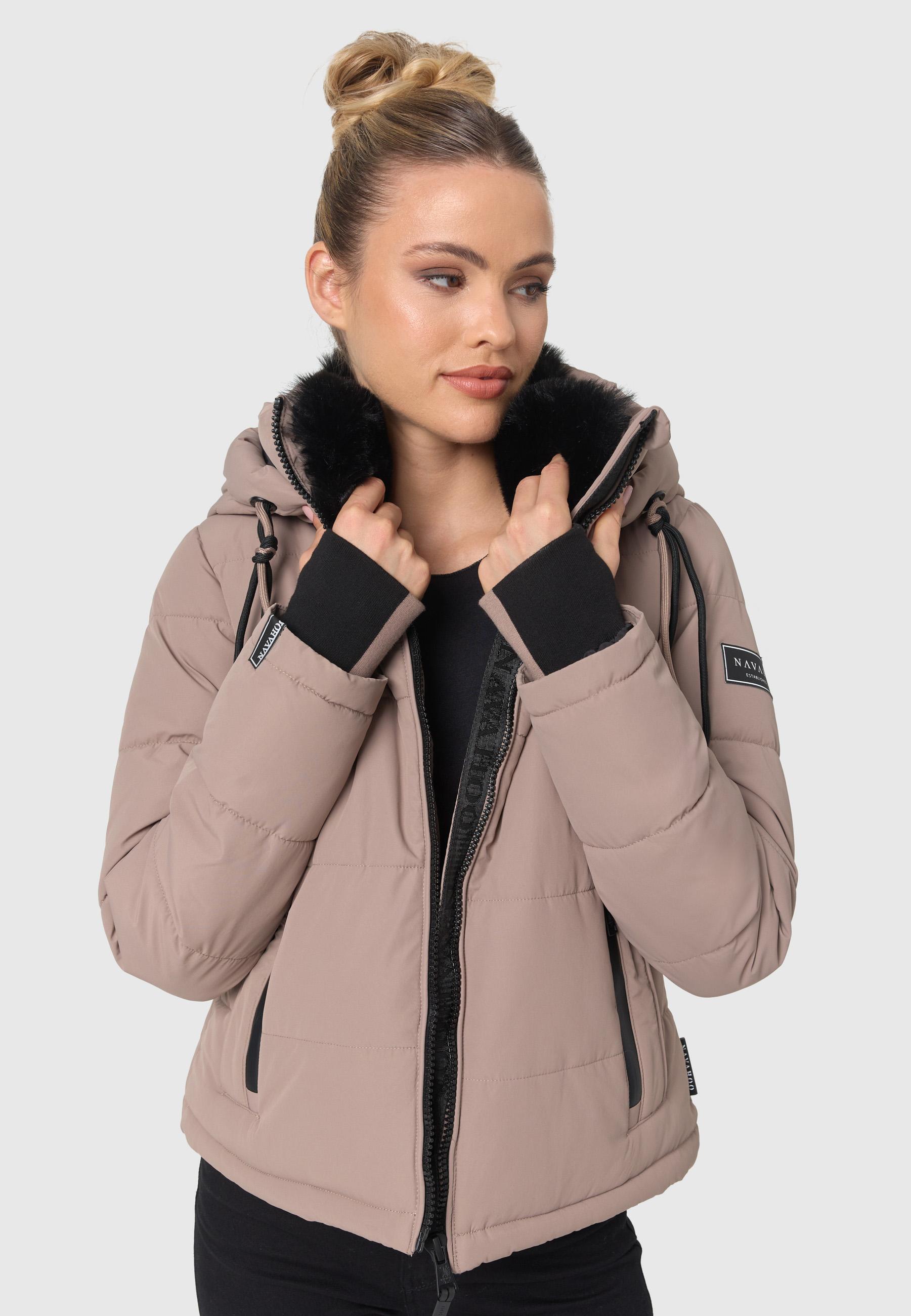 Steppjacke mit abnehmbarer Kapuze "Mit Liebe XIV" Taupe Grey