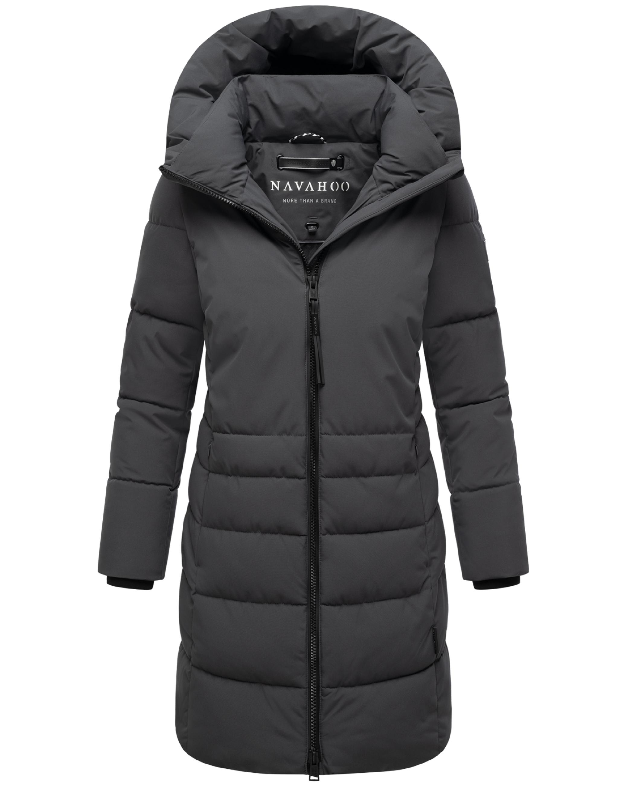 Steppmantel mit Kapuze "Mondnebel XIV" Anthracite