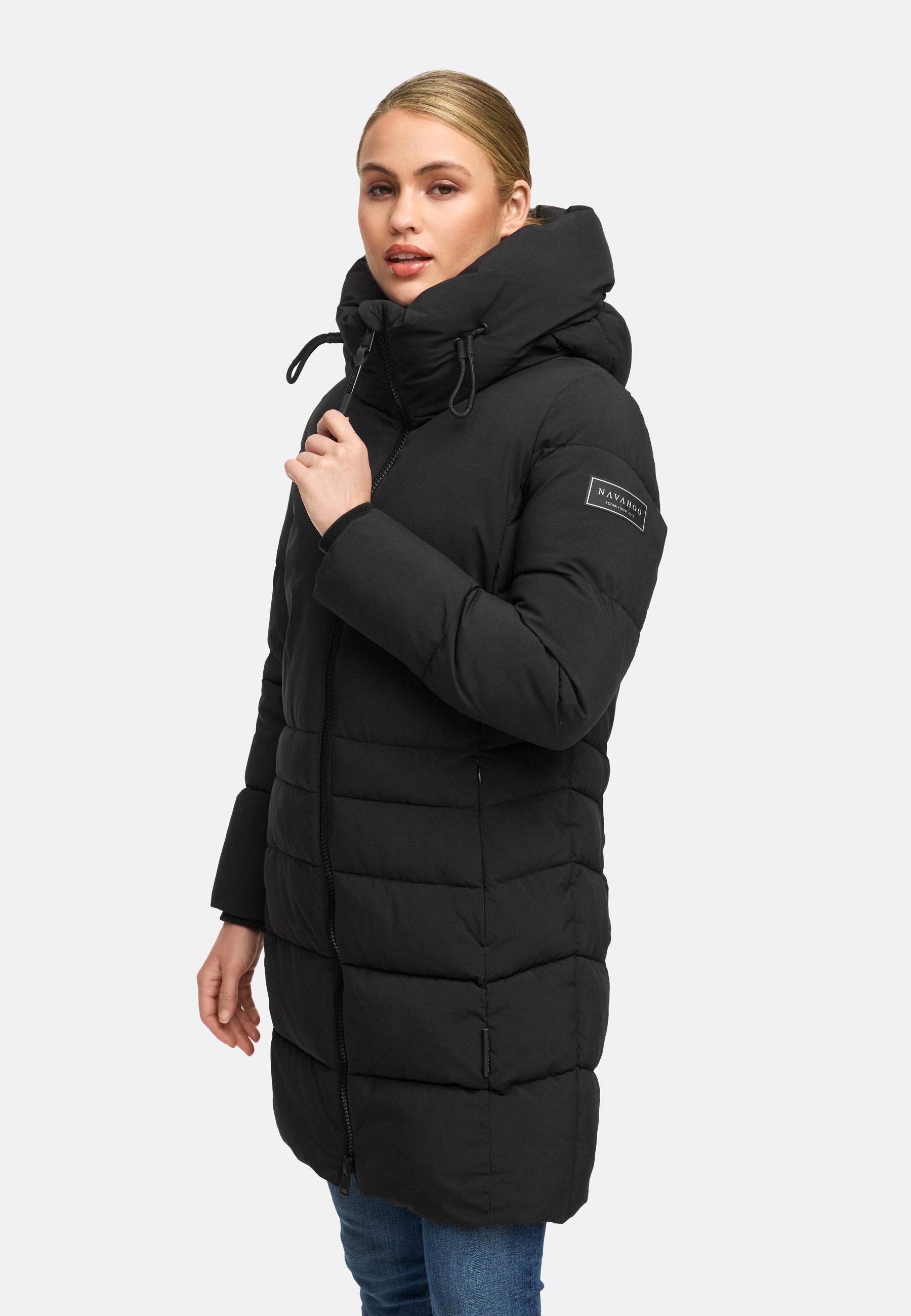 Steppmantel mit Kapuze "Mondnebel XIV" Black