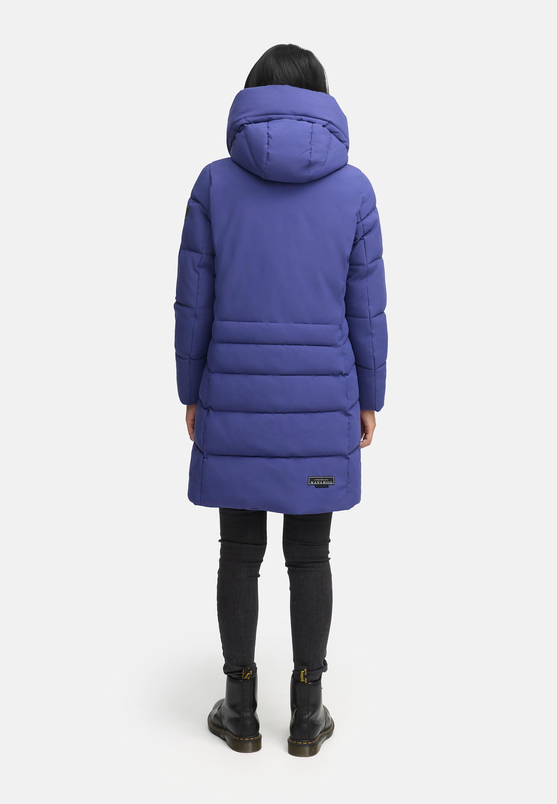 Steppmantel mit Kapuze "Mondnebel XIV" Blue Violet