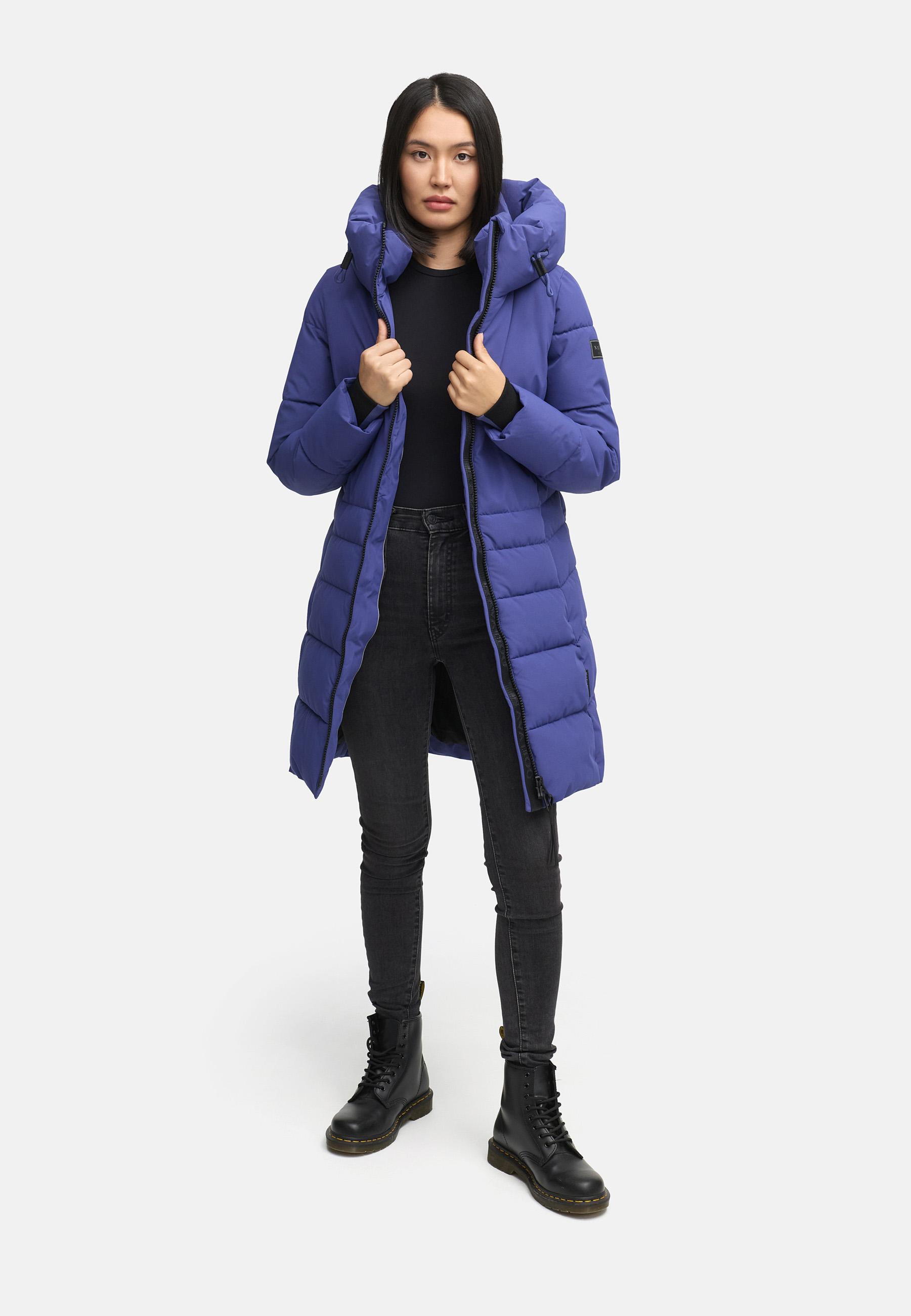 Steppmantel mit Kapuze "Mondnebel XIV" Blue Violet