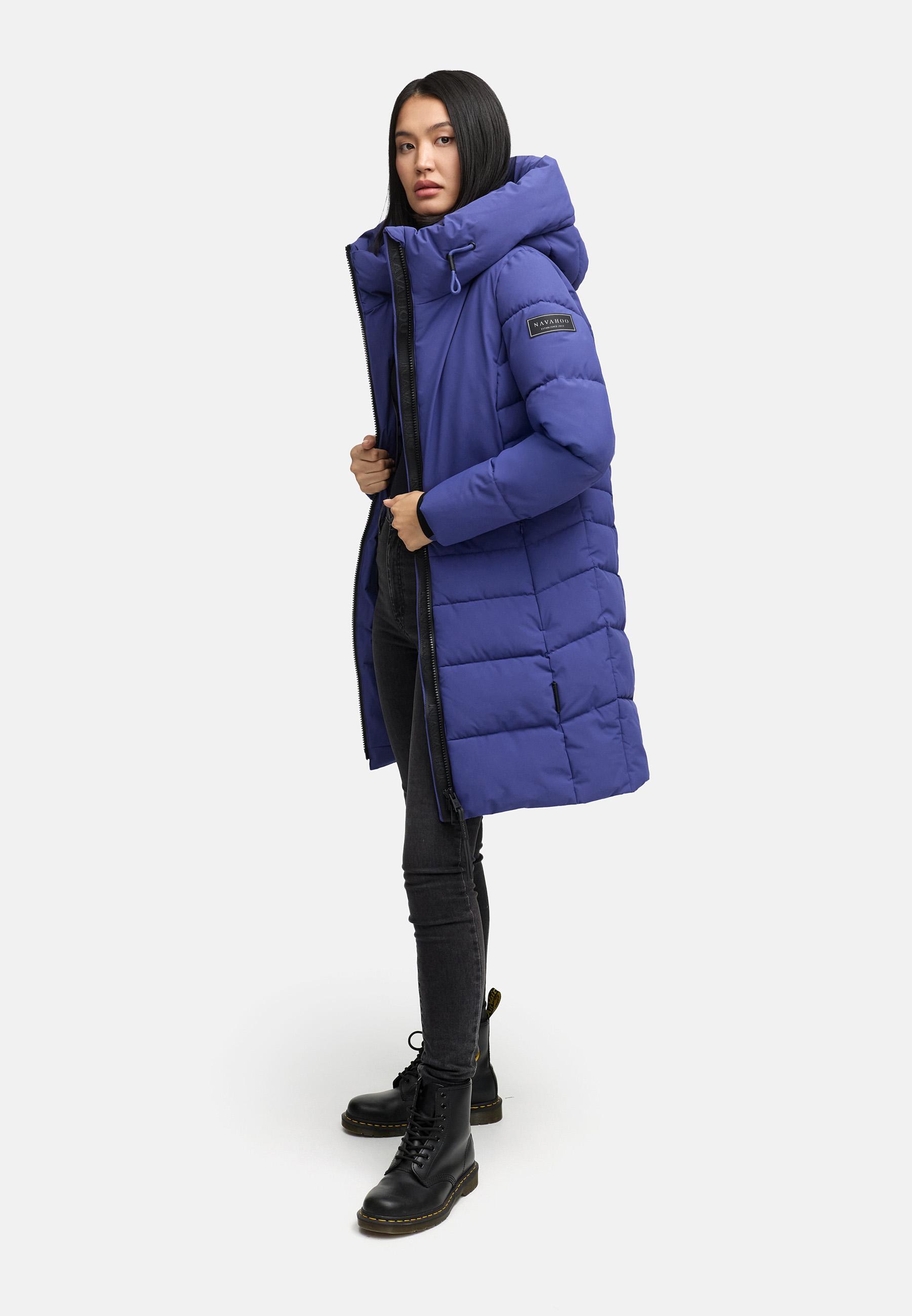 Steppmantel mit Kapuze "Mondnebel XIV" Blue Violet