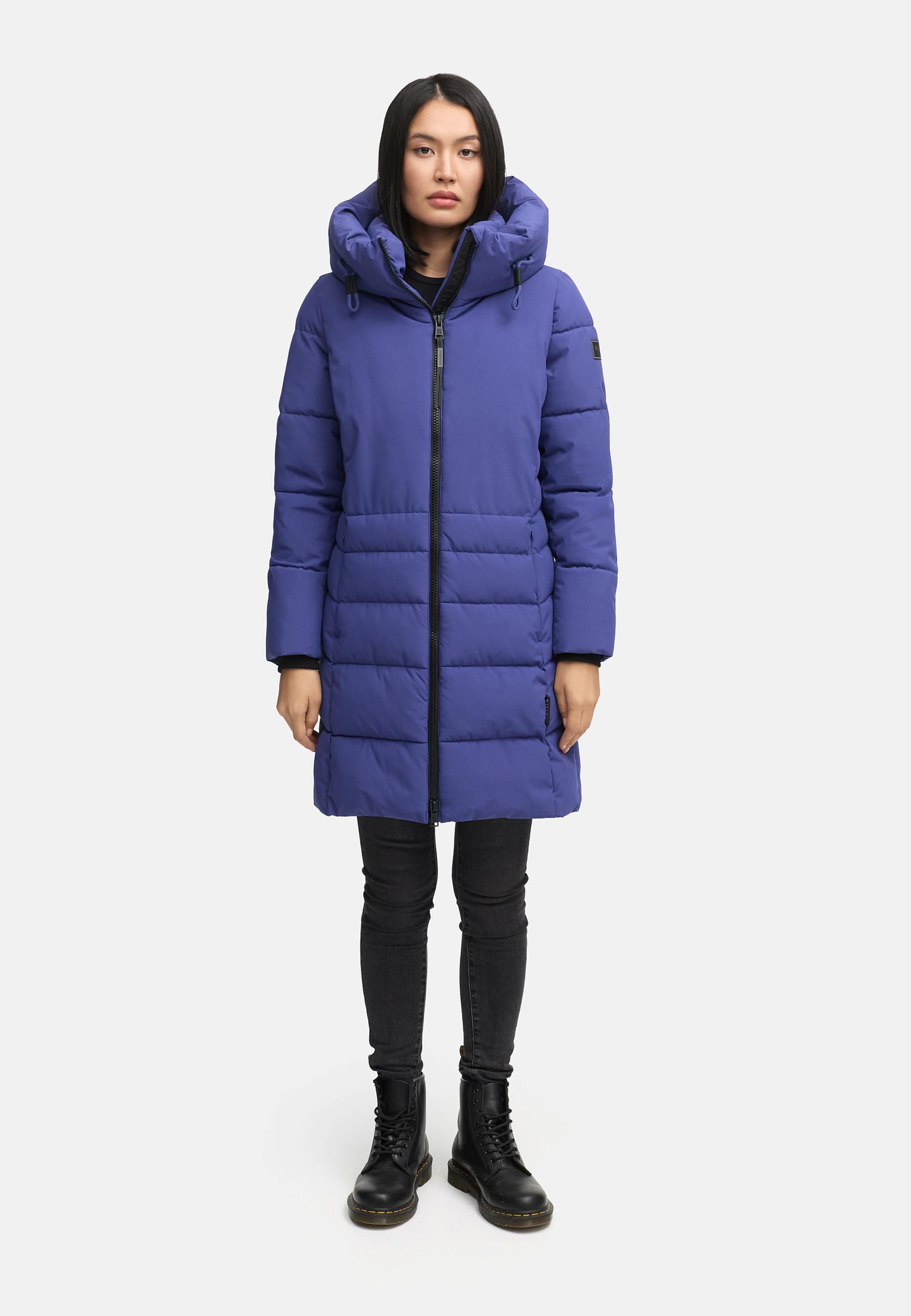 Steppmantel mit Kapuze "Mondnebel XIV" Blue Violet