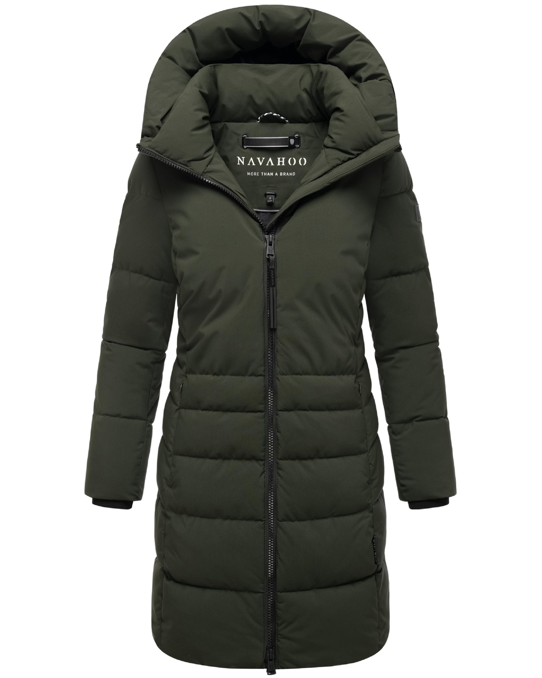 Steppmantel mit Kapuze "Mondnebel XIV" Dark Olive