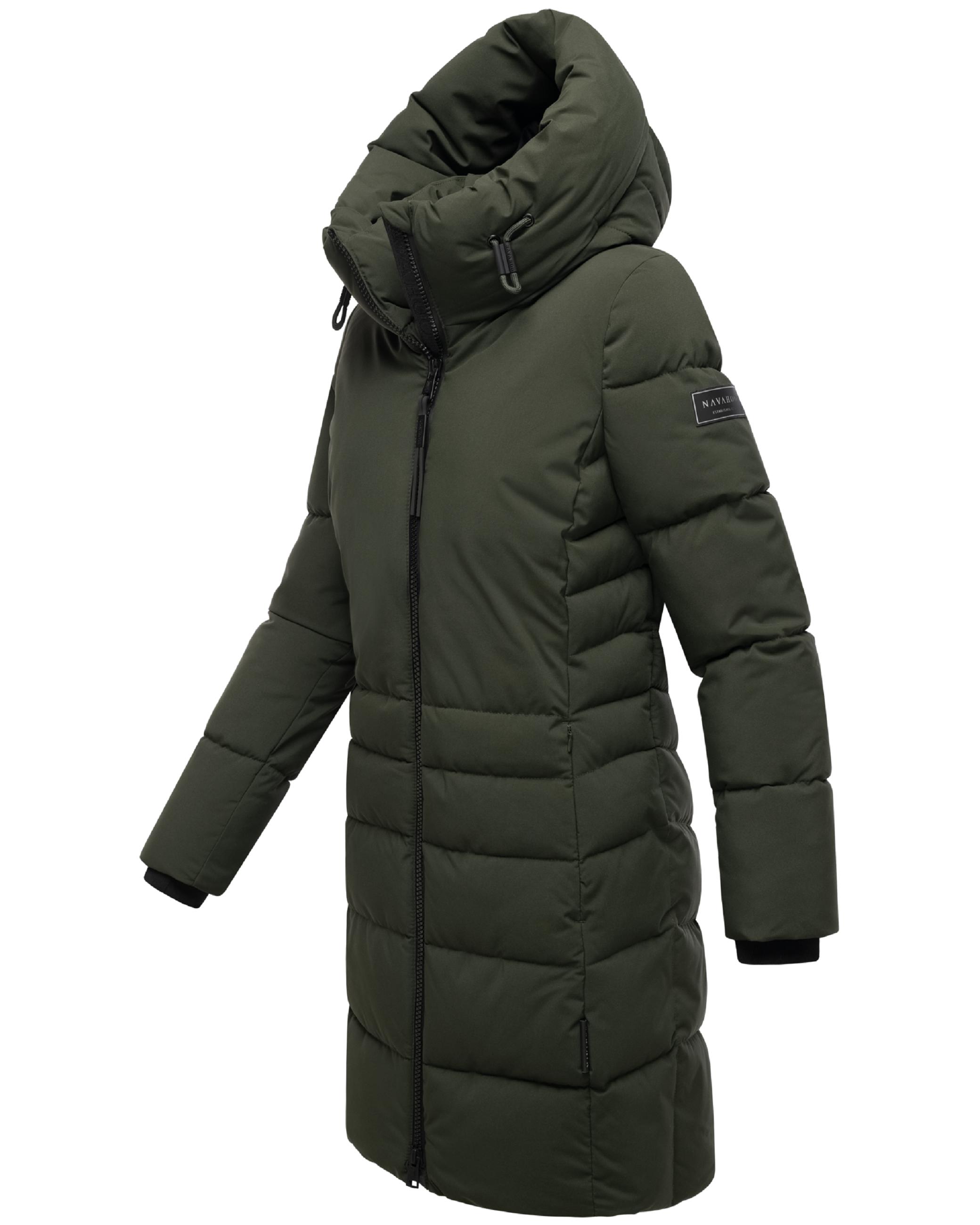Steppmantel mit Kapuze "Mondnebel XIV" Dark Olive