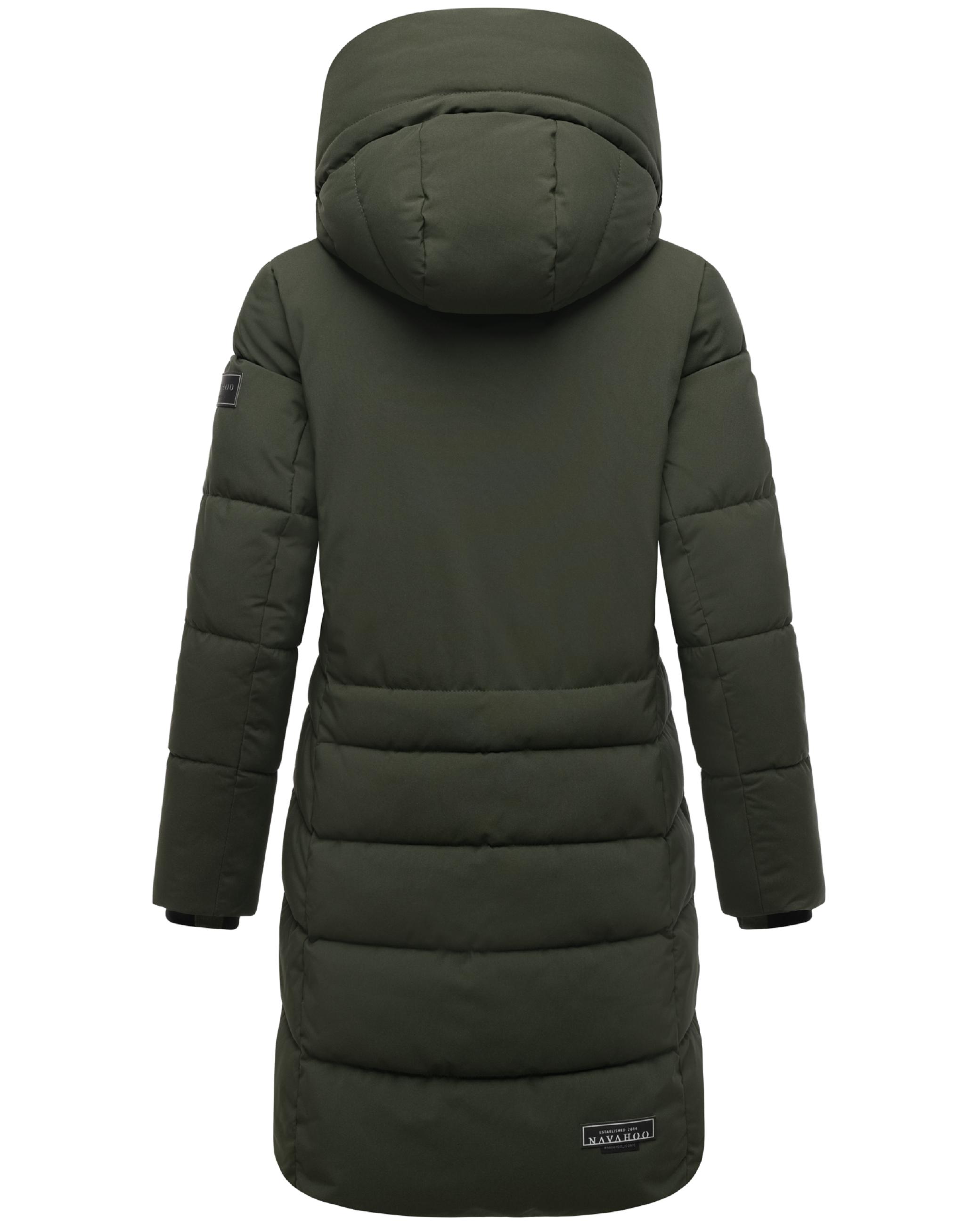 Steppmantel mit Kapuze "Mondnebel XIV" Dark Olive