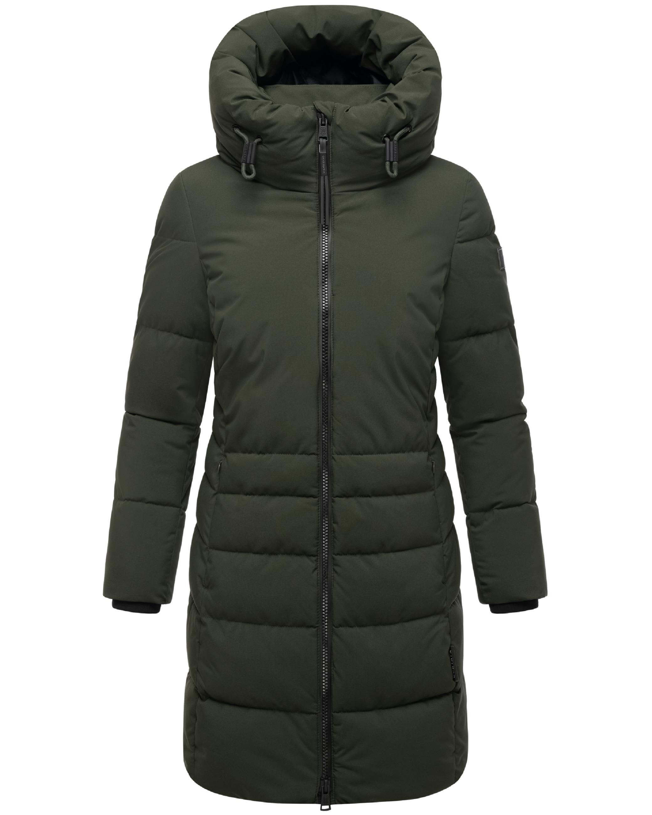 Steppmantel mit Kapuze "Mondnebel XIV" Dark Olive
