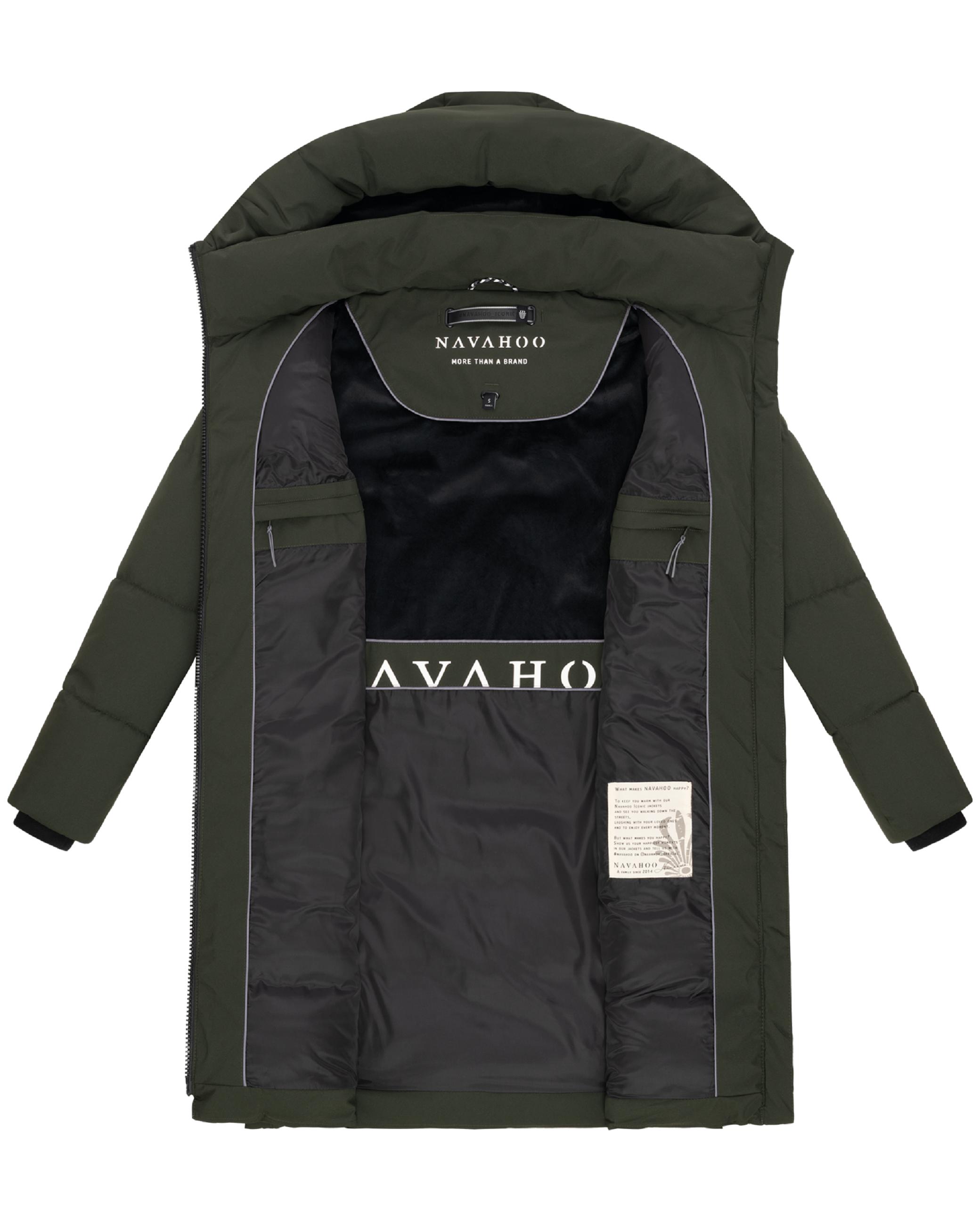 Steppmantel mit Kapuze "Mondnebel XIV" Dark Olive