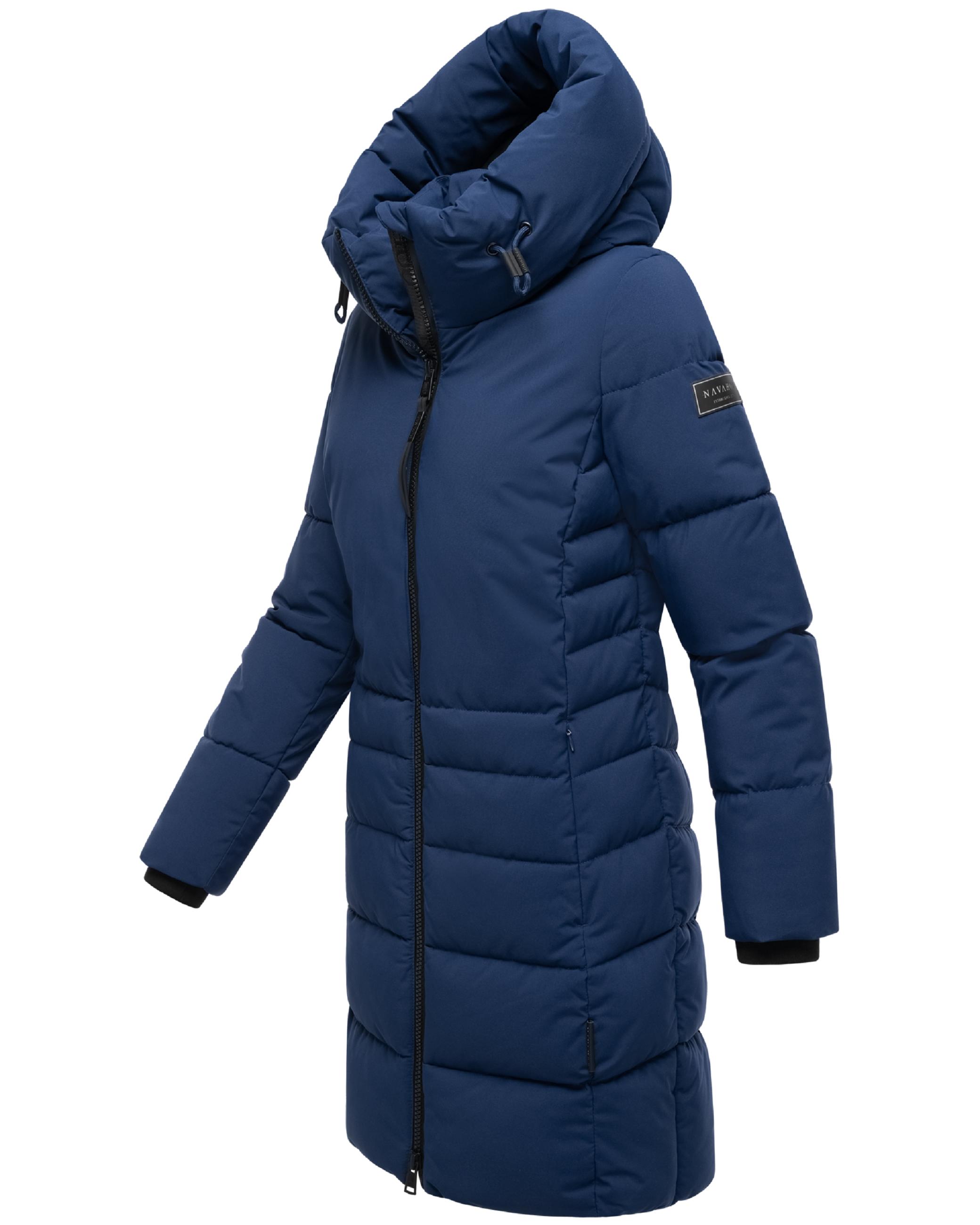 Steppmantel mit Kapuze "Mondnebel XIV" Navy