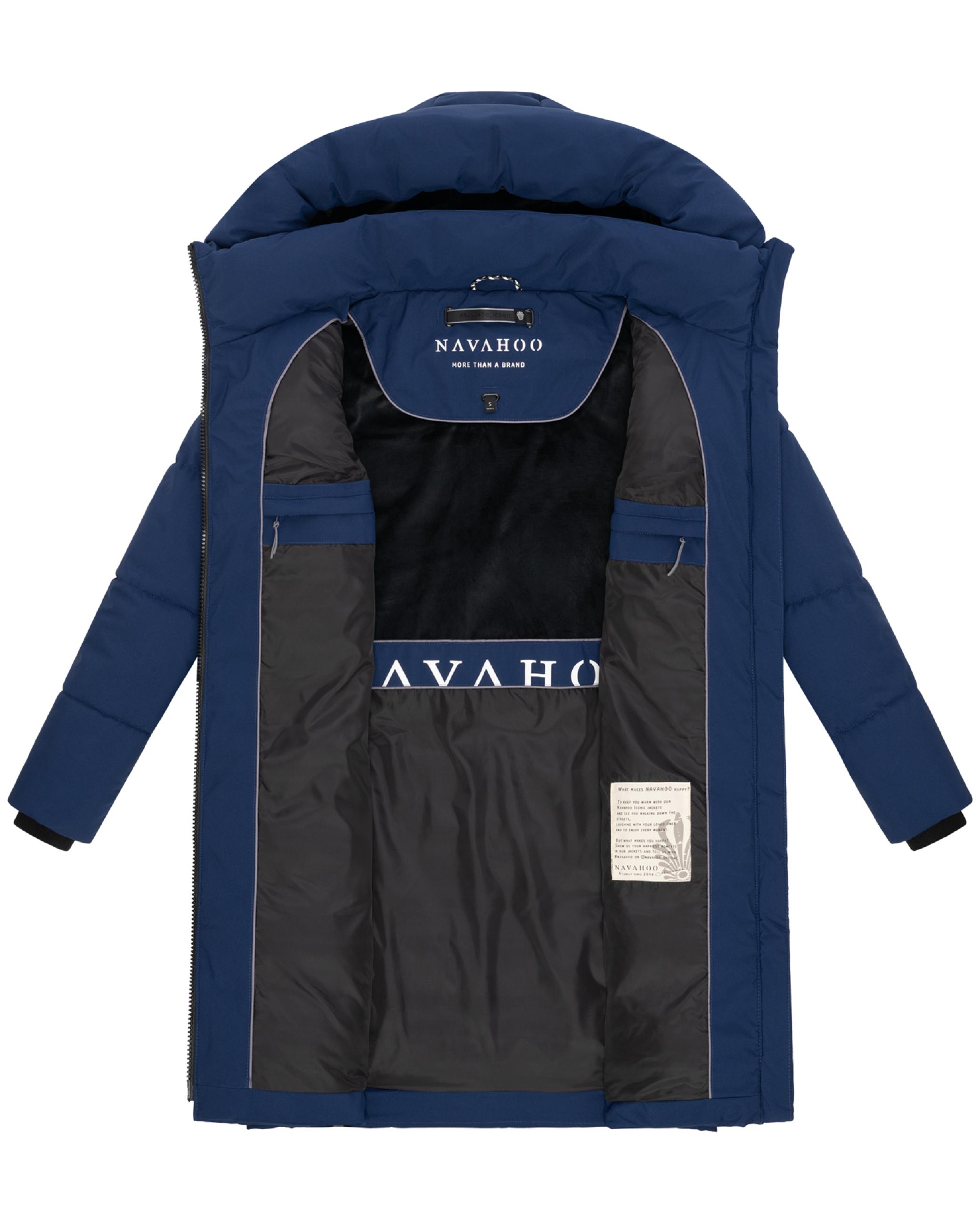 Steppmantel mit Kapuze "Mondnebel XIV" Navy