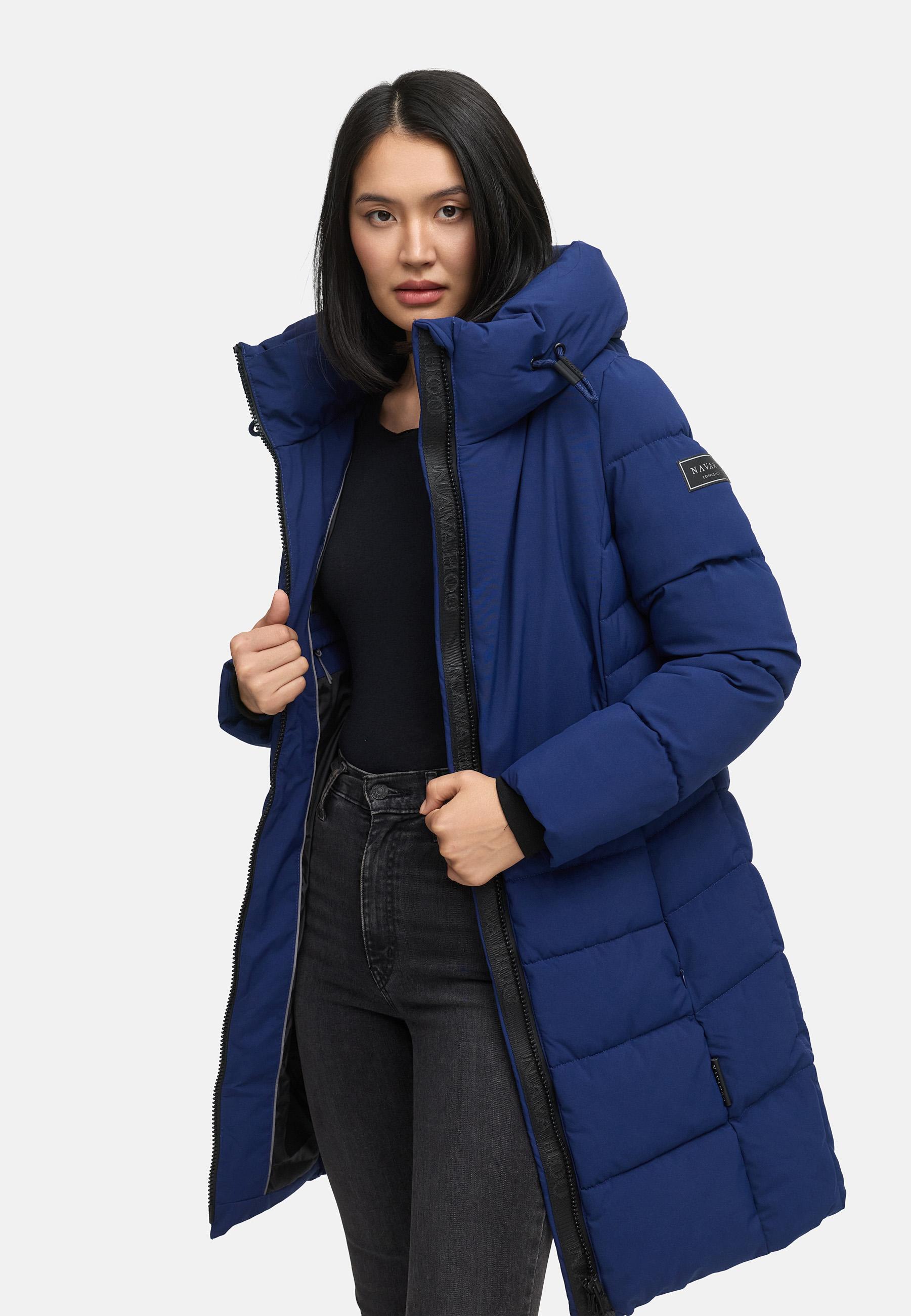 Steppmantel  mit Kapuze "Mondnebel XIV" Navy