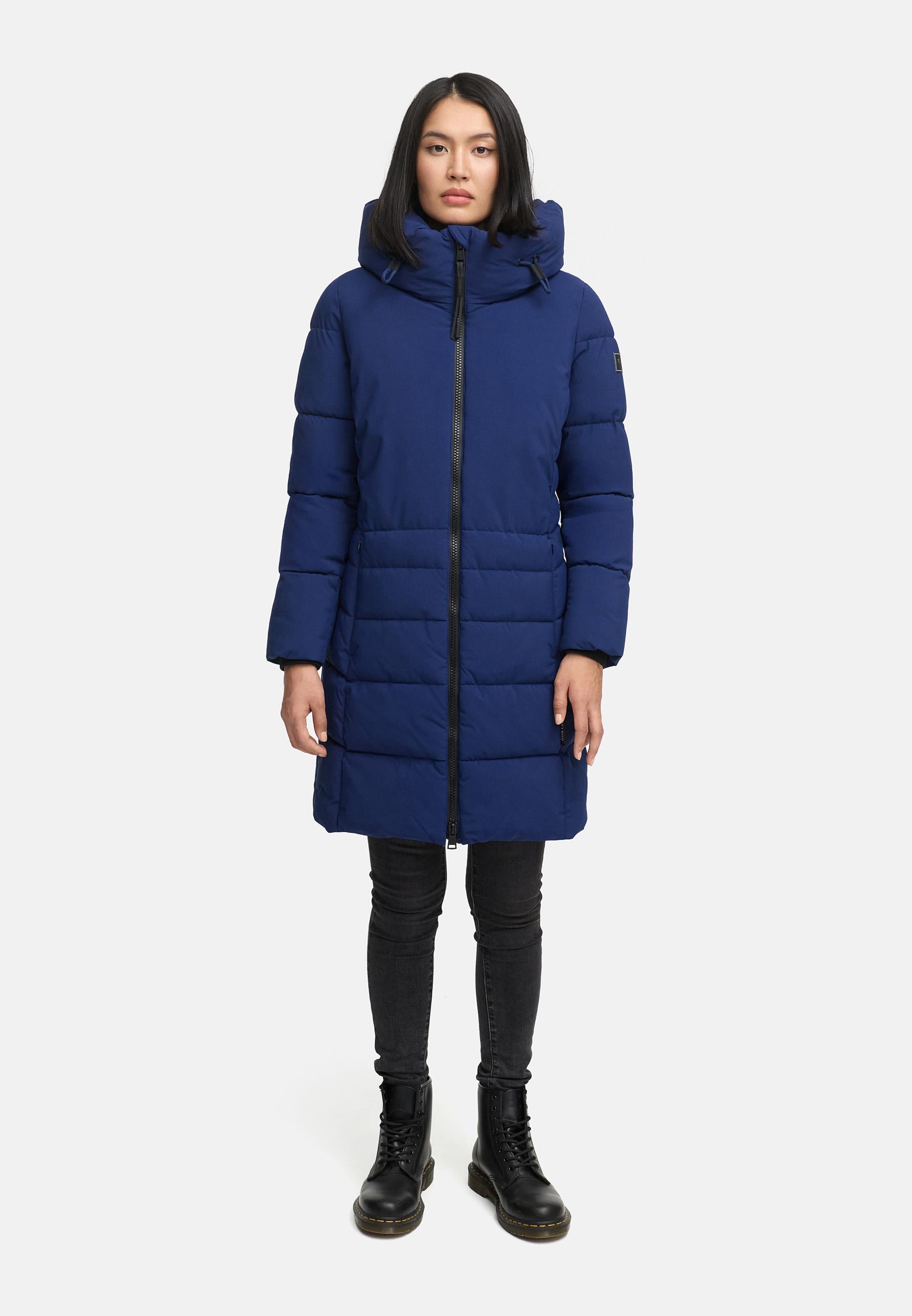 Steppmantel  mit Kapuze "Mondnebel XIV" Navy