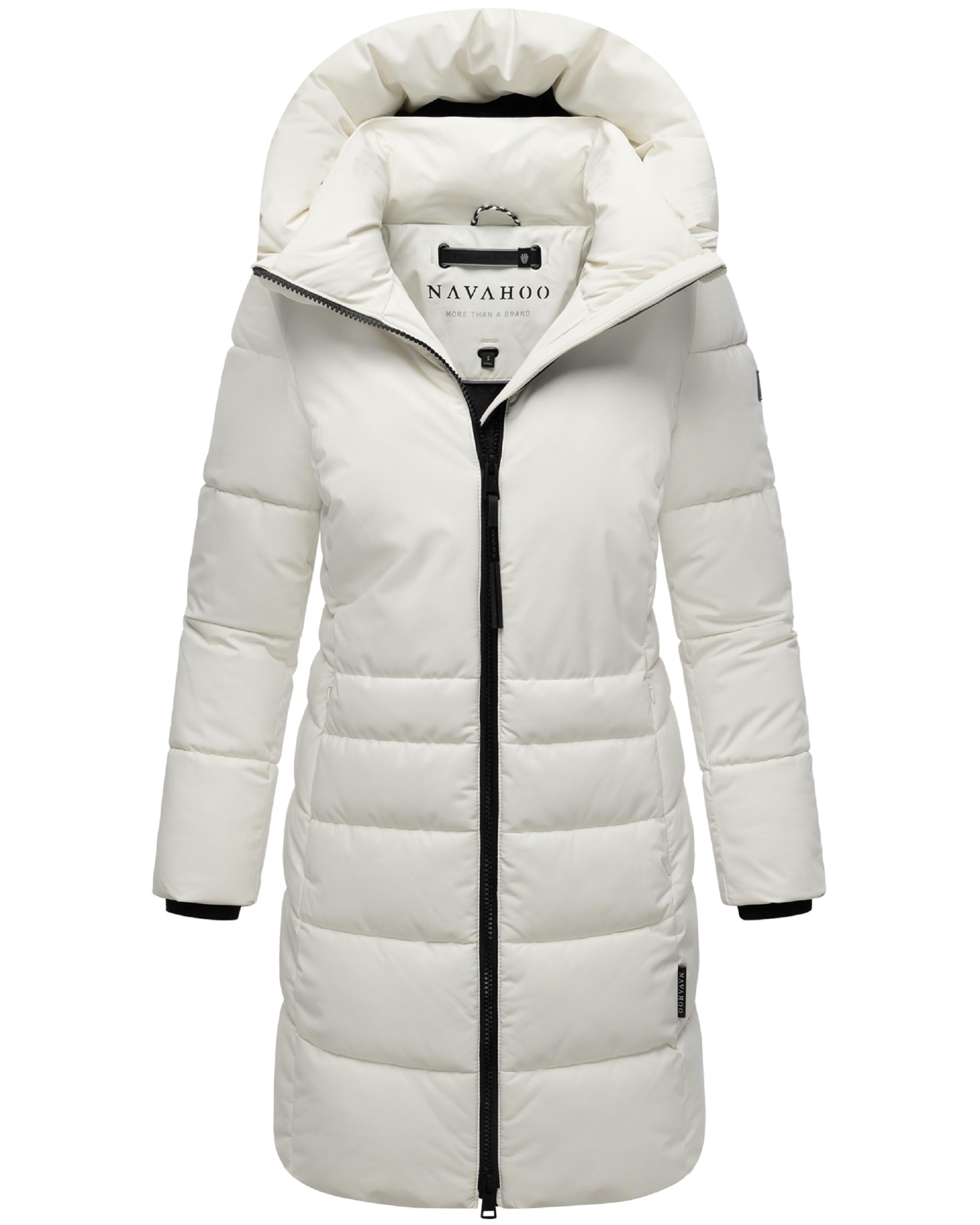 Steppmantel  mit Kapuze "Mondnebel XIV" Offwhite