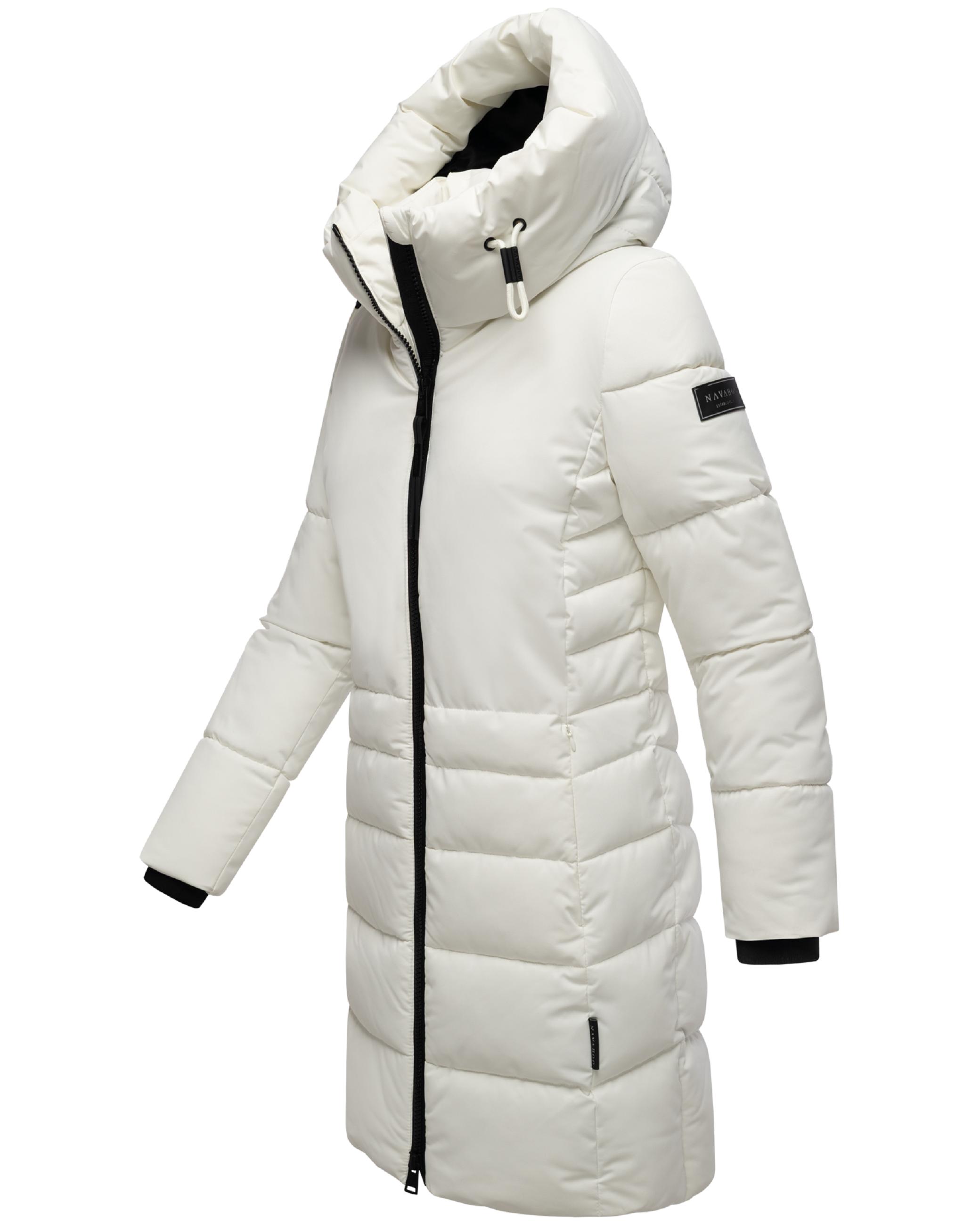 Steppmantel  mit Kapuze "Mondnebel XIV" Offwhite