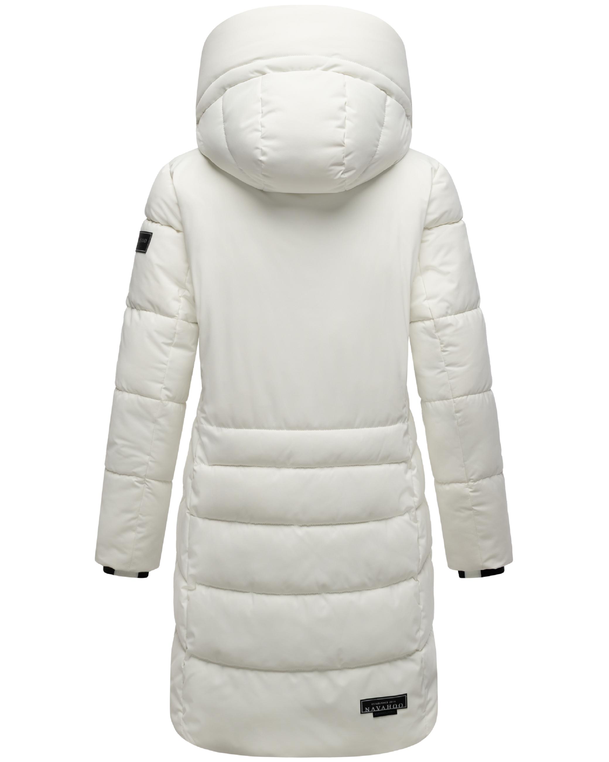 Steppmantel  mit Kapuze "Mondnebel XIV" Offwhite