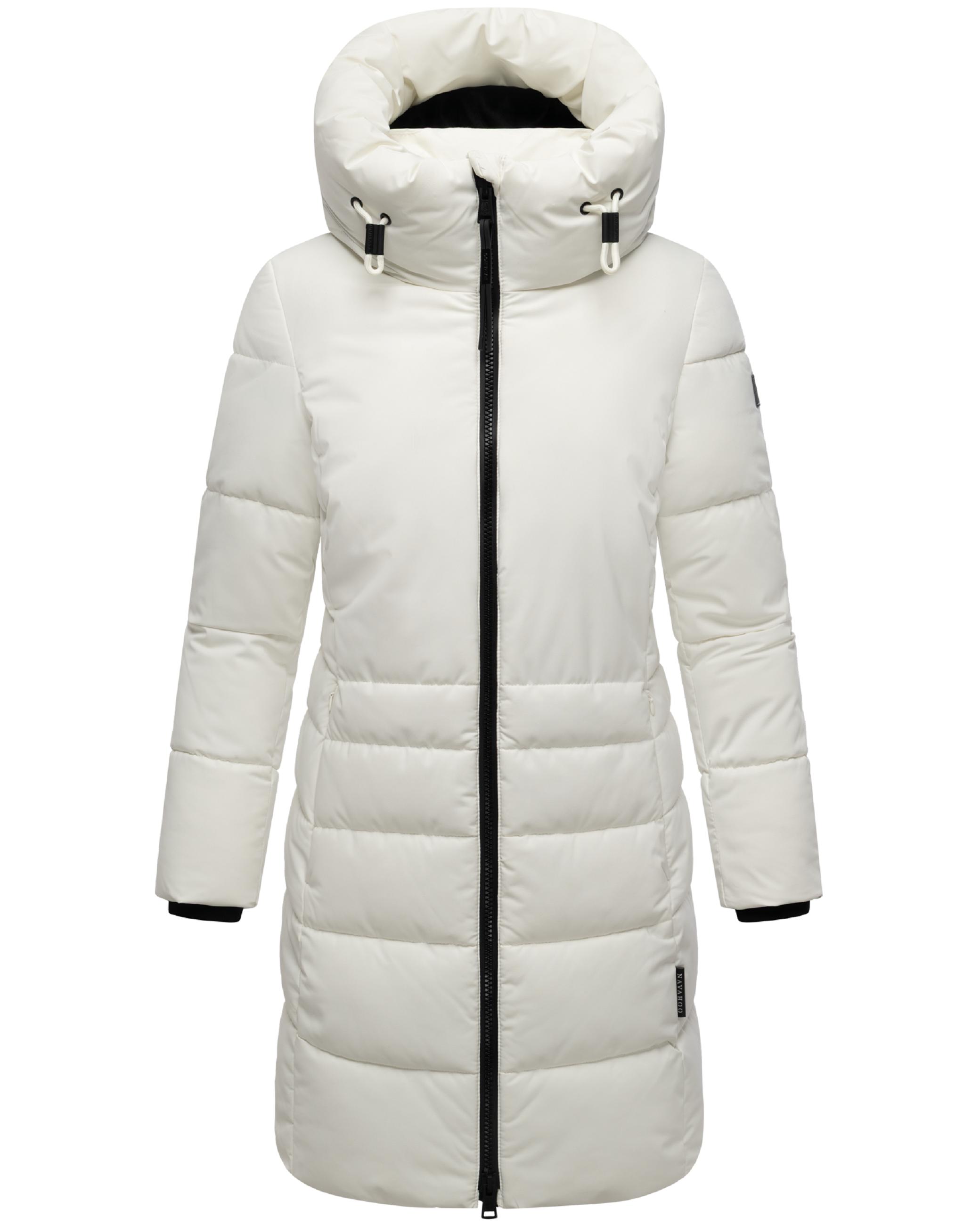 Steppmantel  mit Kapuze "Mondnebel XIV" Offwhite