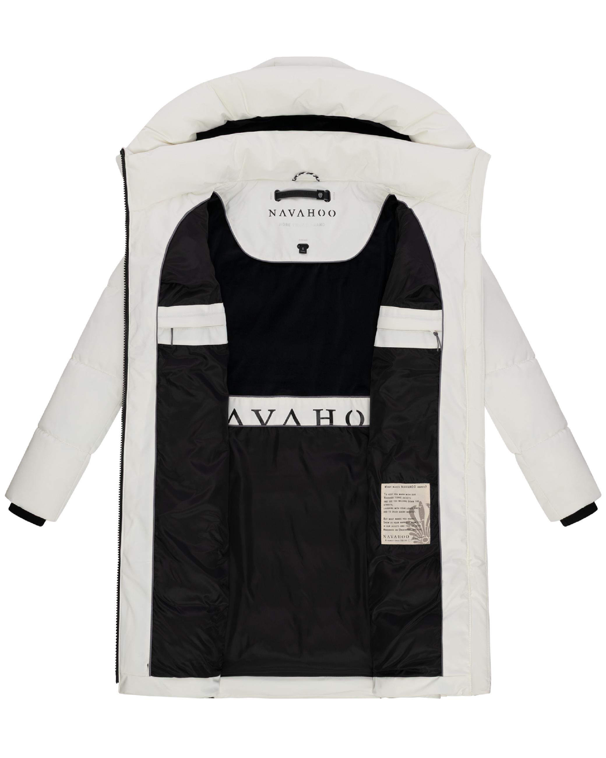 Steppmantel  mit Kapuze "Mondnebel XIV" Offwhite