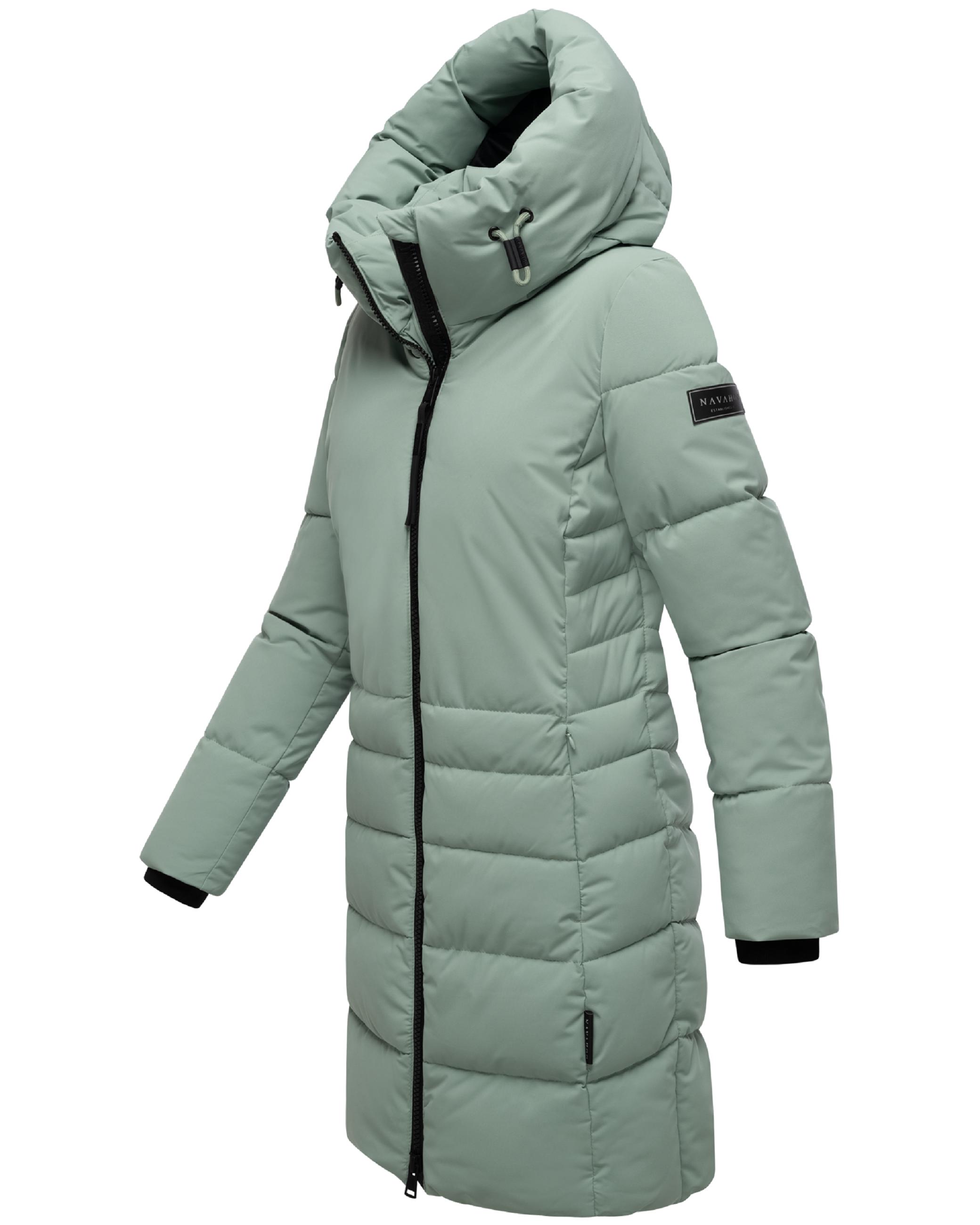 Steppmantel mit Kapuze "Mondnebel XIV" Smokey Mint