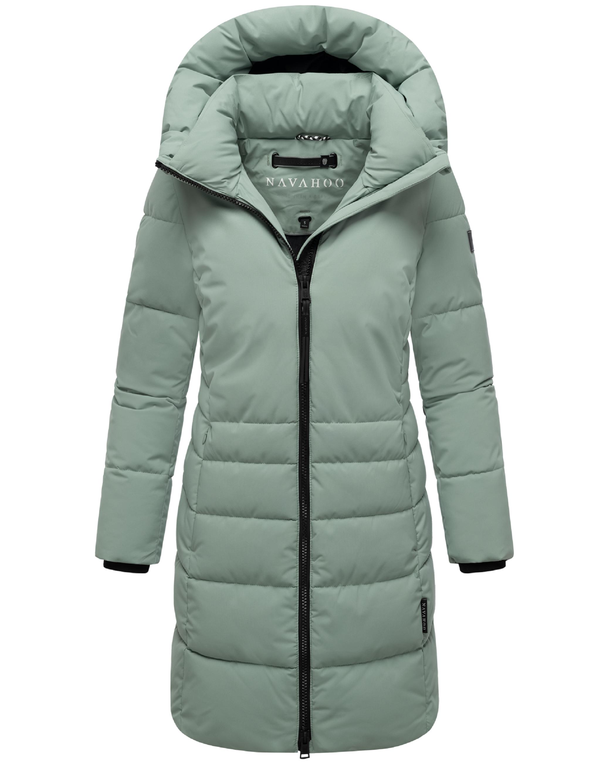 Steppmantel mit Kapuze "Mondnebel XIV" Smokey Mint