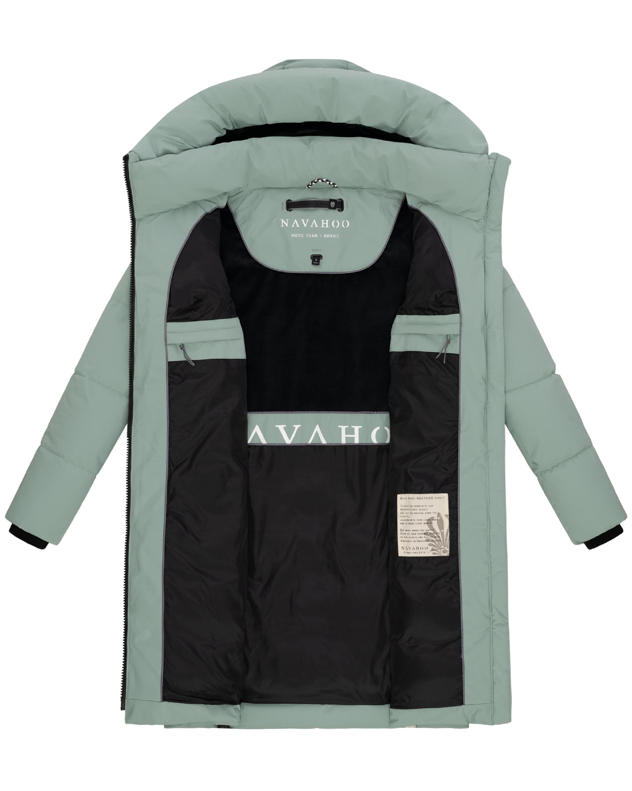 Steppmantel mit Kapuze "Mondnebel XIV" Smokey Mint