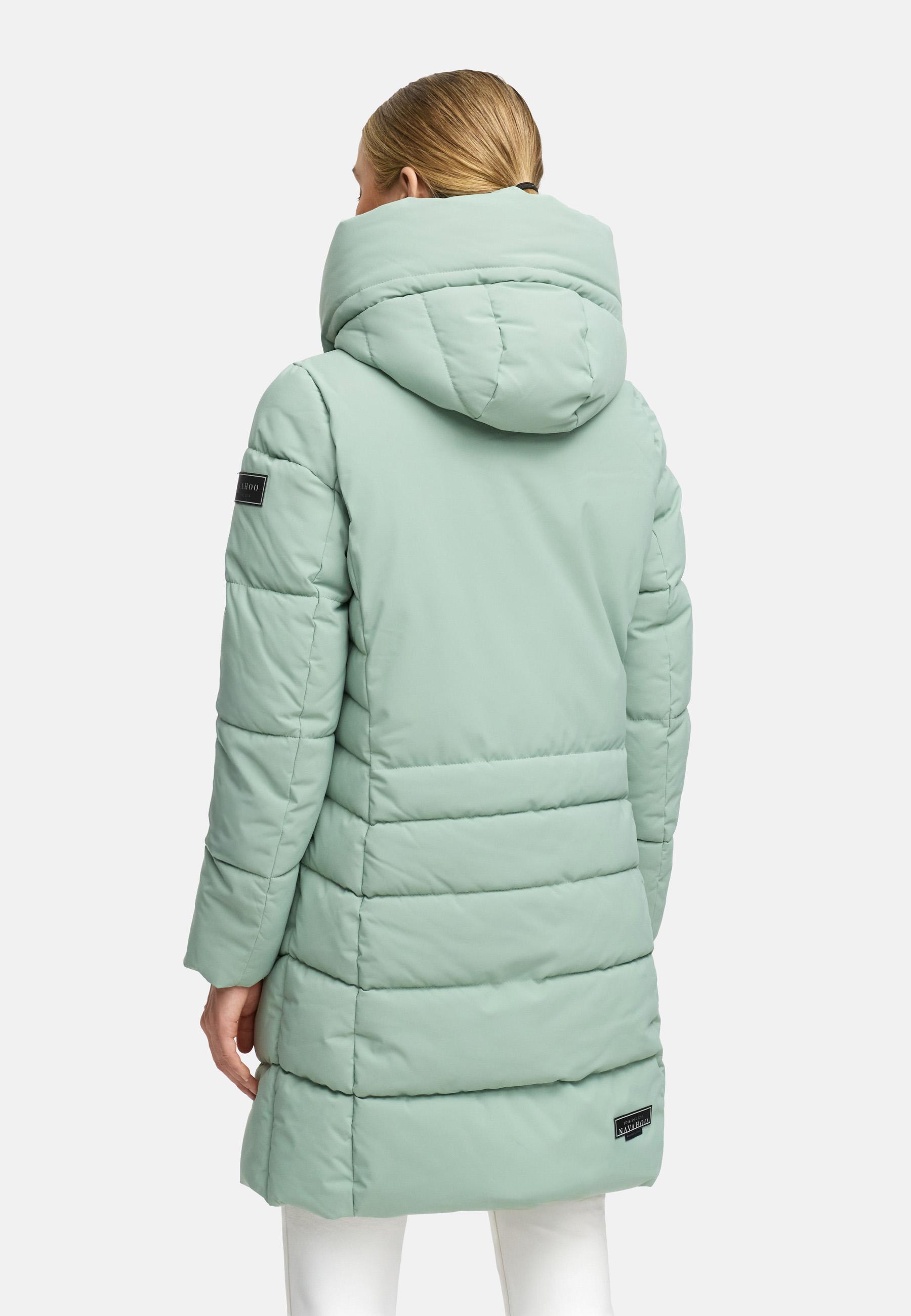 Steppmantel mit Kapuze "Mondnebel XIV" Smokey Mint