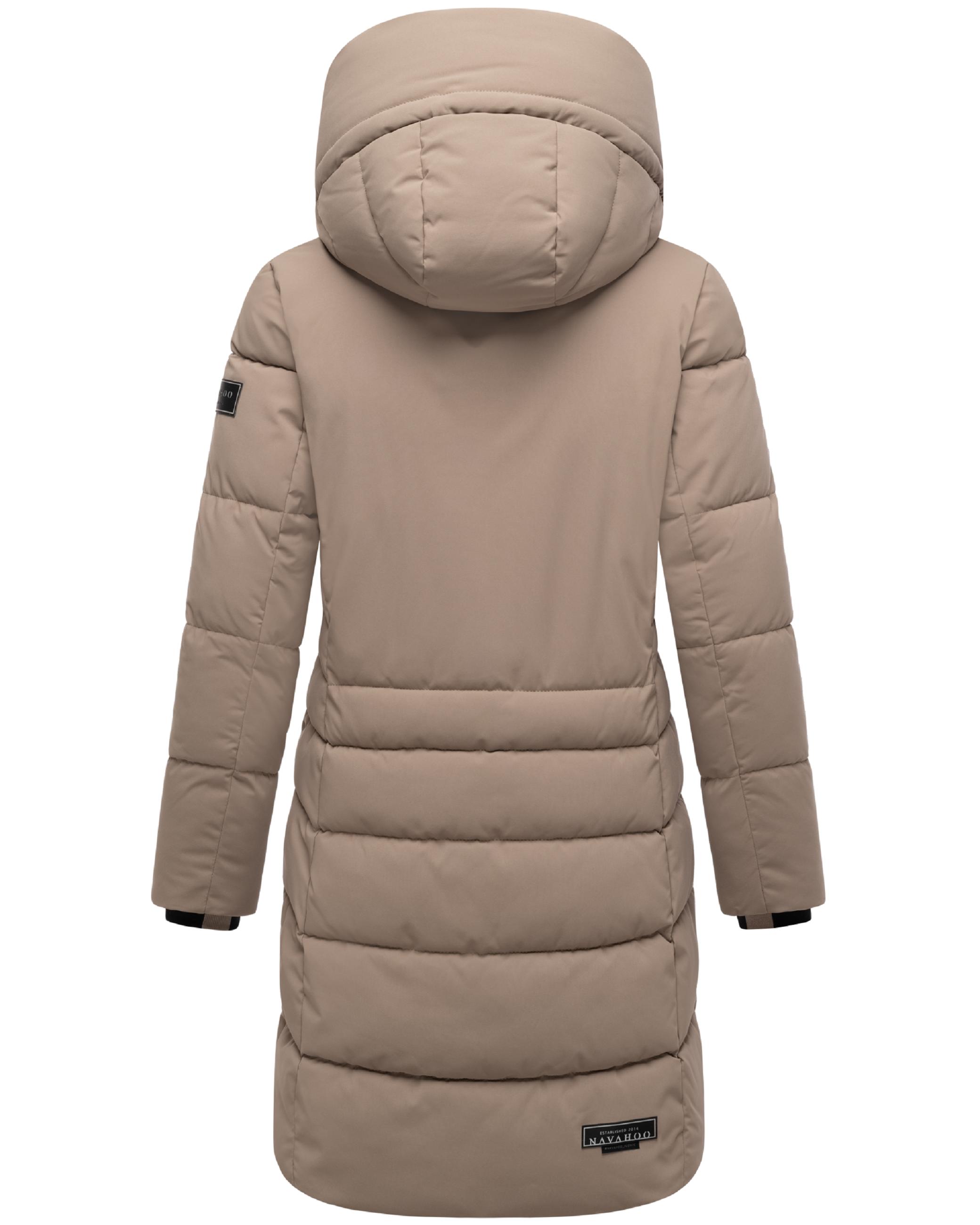 Steppmantel  mit Kapuze "Mondnebel XIV" Taupe Grey