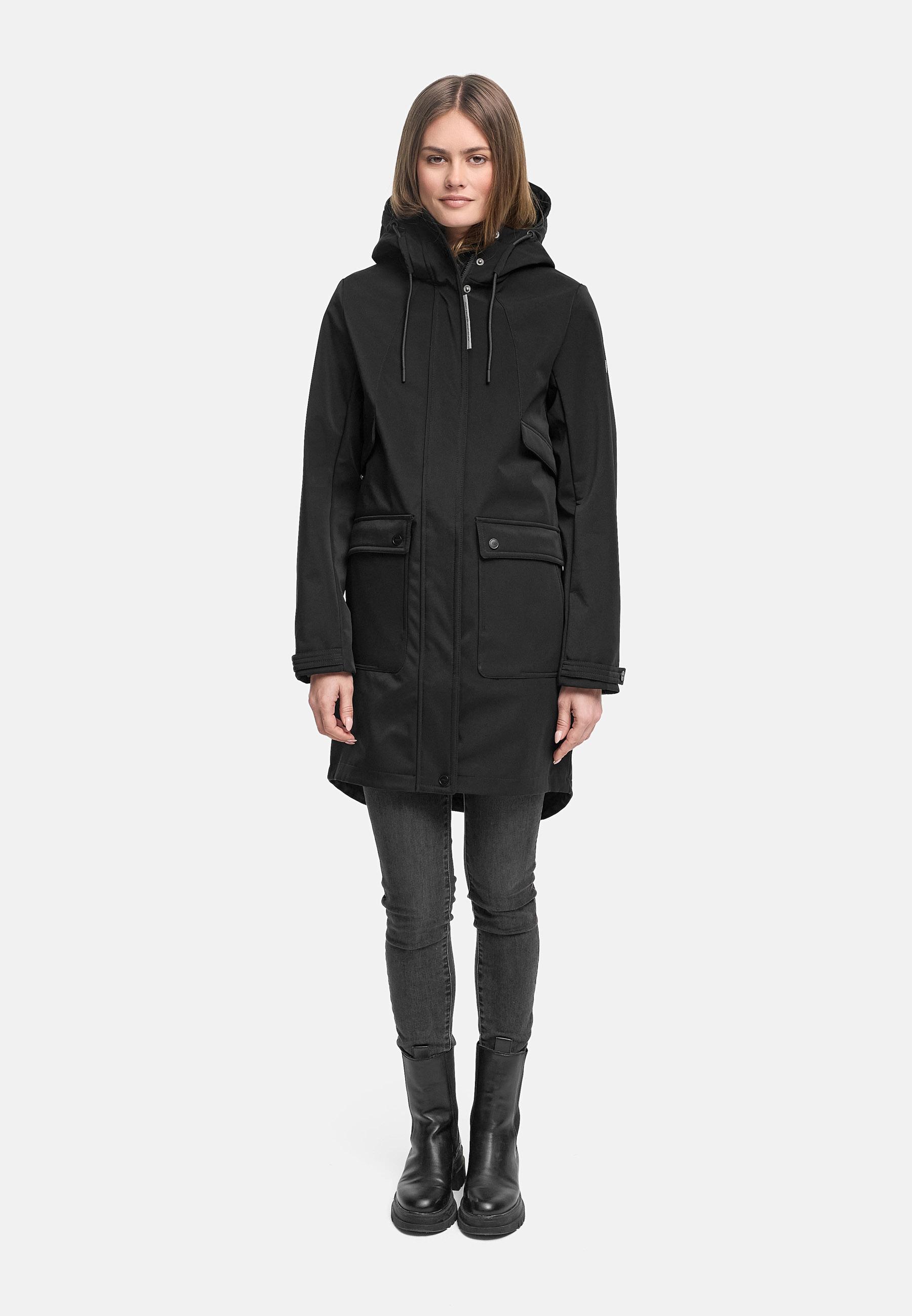 Wasserdichter Softshellmantel für den Übergang "Morgennebel 14" Black