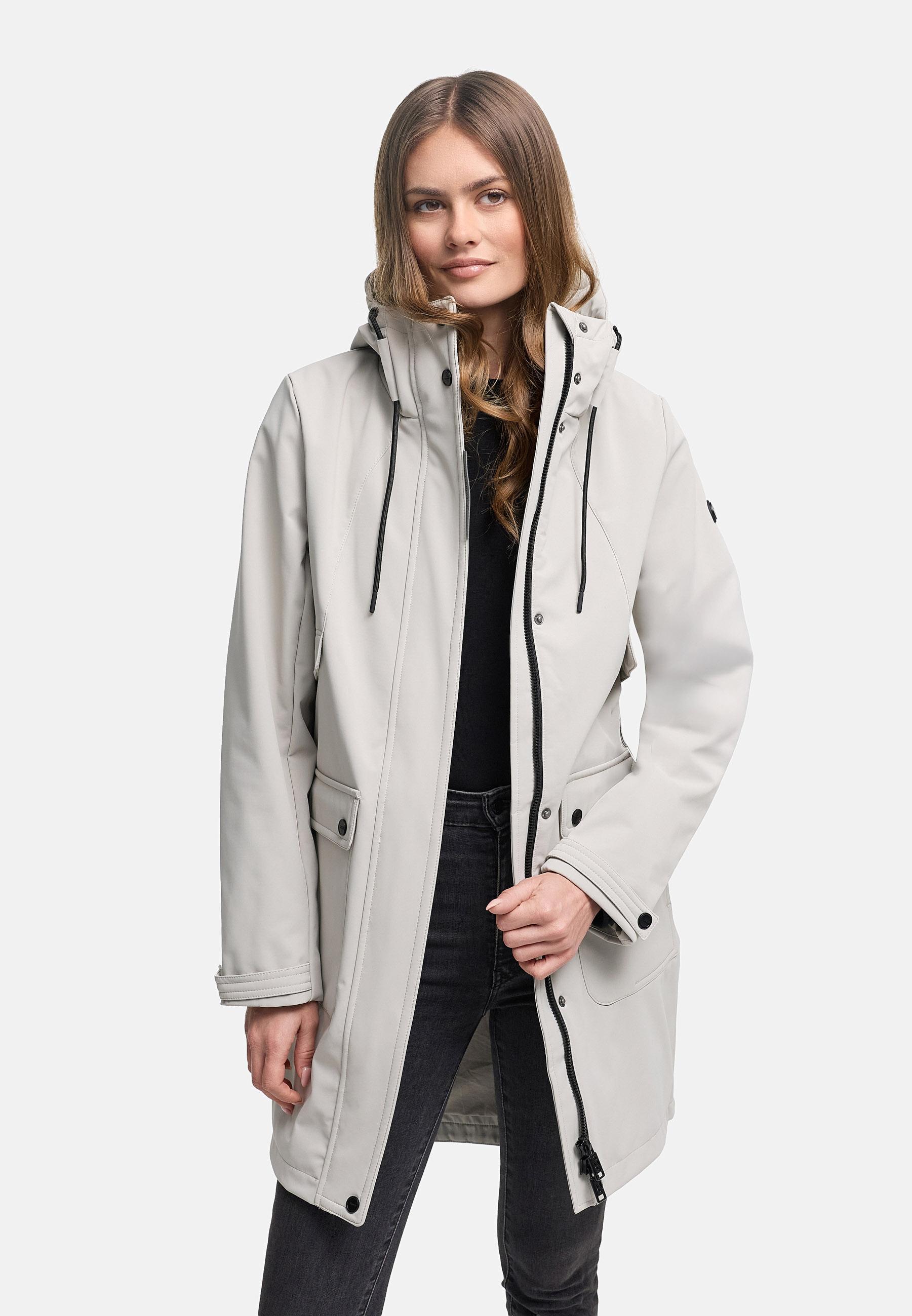 Wasserdichter Softshellmantel für den Übergang "Morgennebel 14" Bone