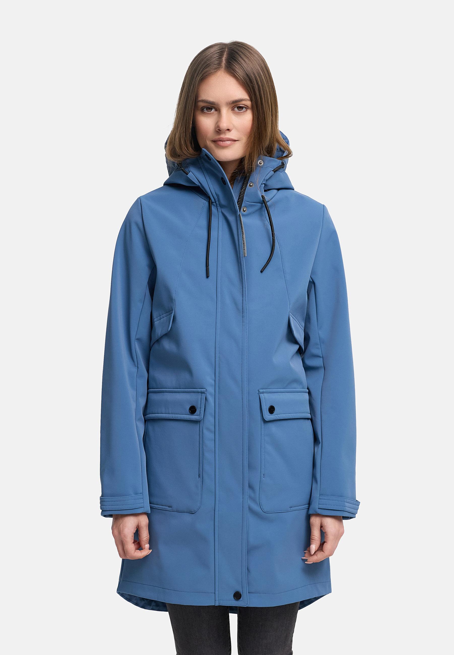 Wasserdichter Softshellmantel für den Übergang "Morgennebel 14" Dusty Blue
