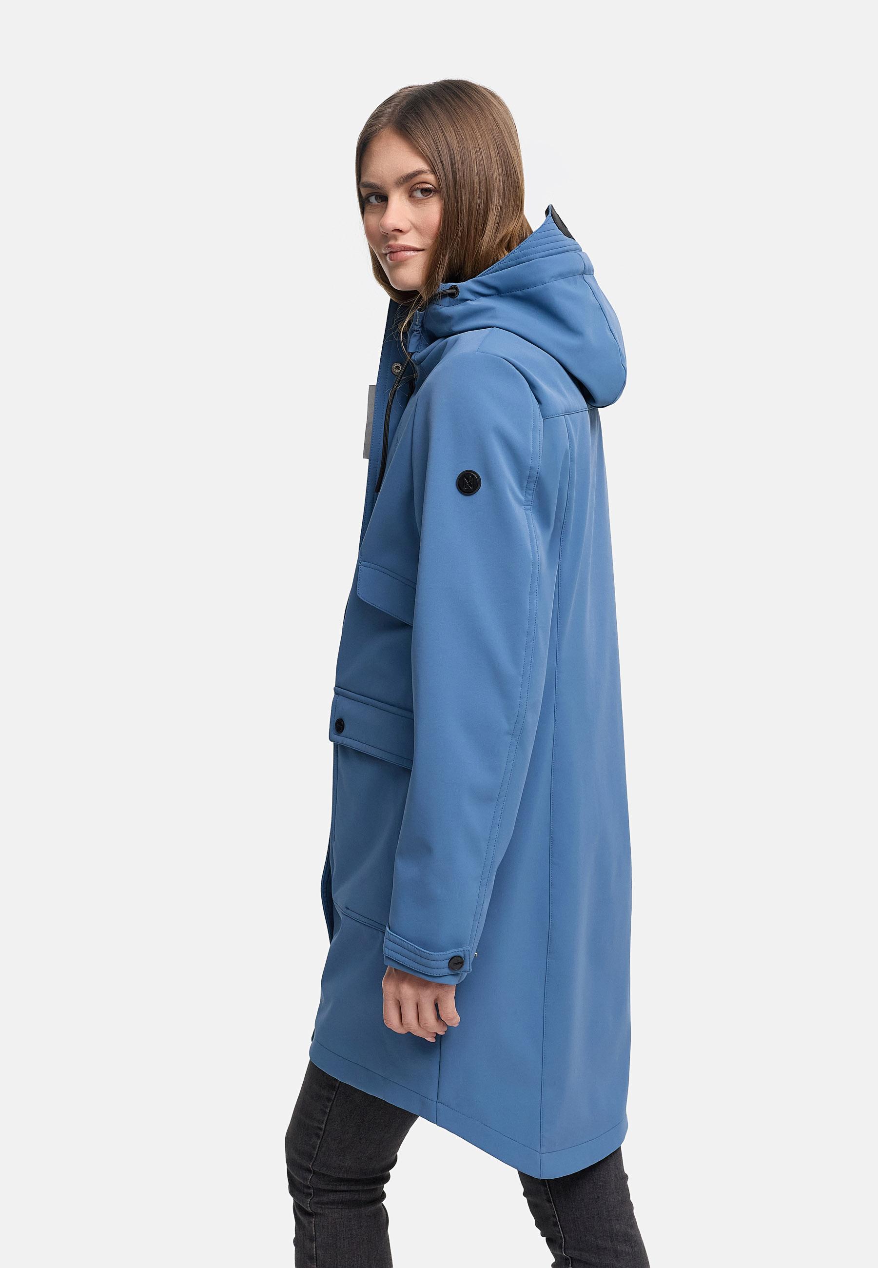 Wasserdichter Softshellmantel für den Übergang "Morgennebel 14" Dusty Blue