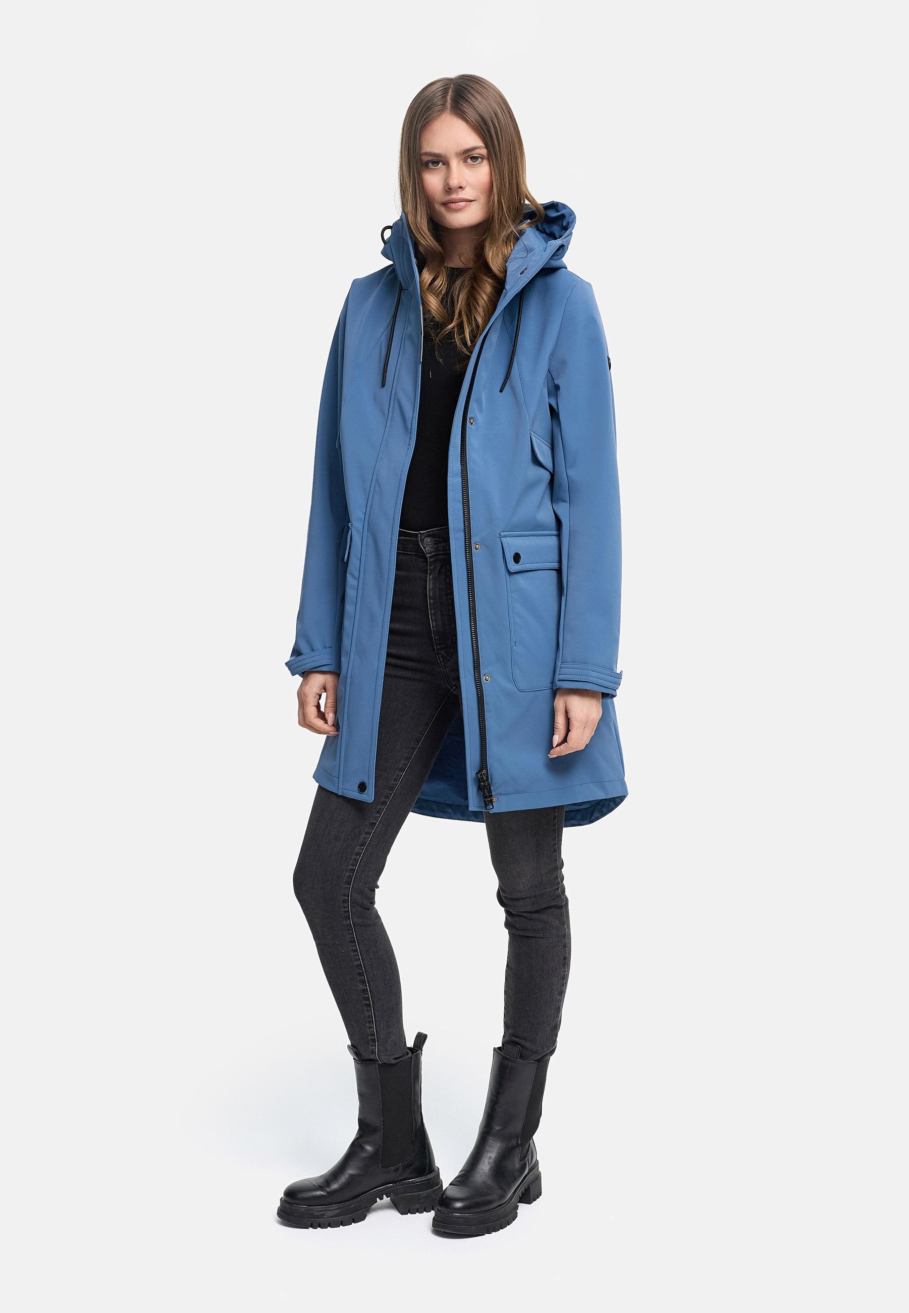 Wasserdichter Softshellmantel für den Übergang "Morgennebel 14" Dusty Blue