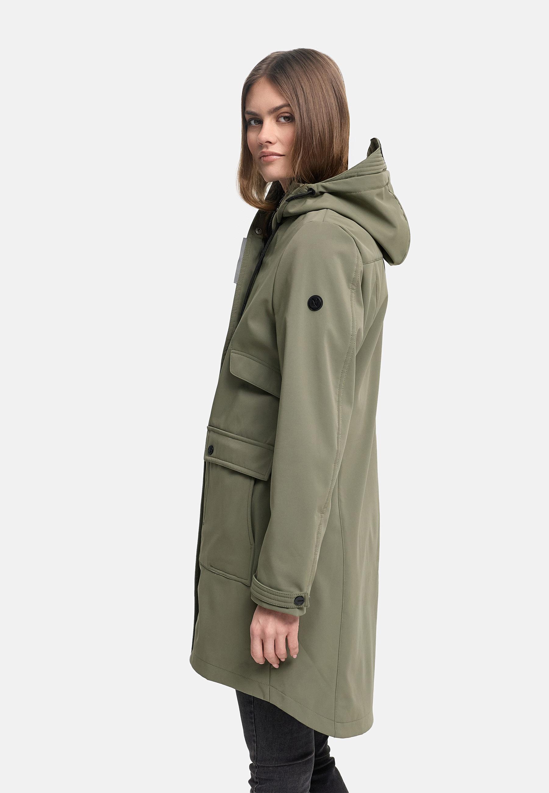 Wasserdichter Softshellmantel für den Übergang "Morgennebel 14" Dusty Olive