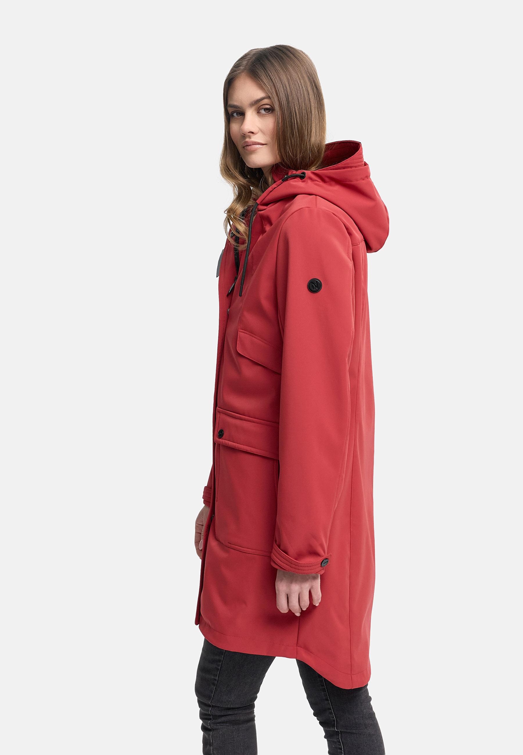 Wasserdichter Softshellmantel für den Übergang "Morgennebel 14" Velvet Red