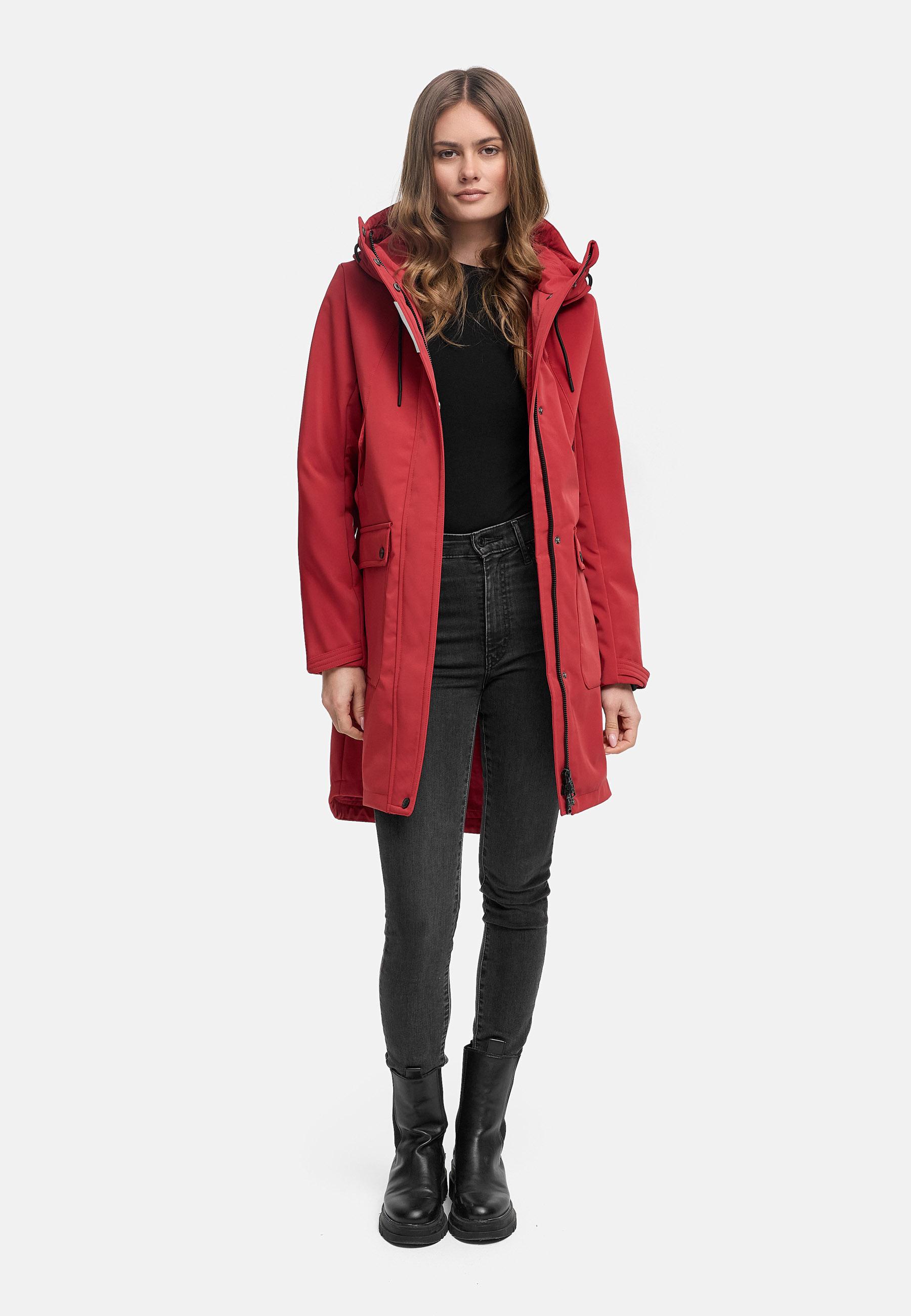 Wasserdichter Softshellmantel für den Übergang "Morgennebel 14" Velvet Red