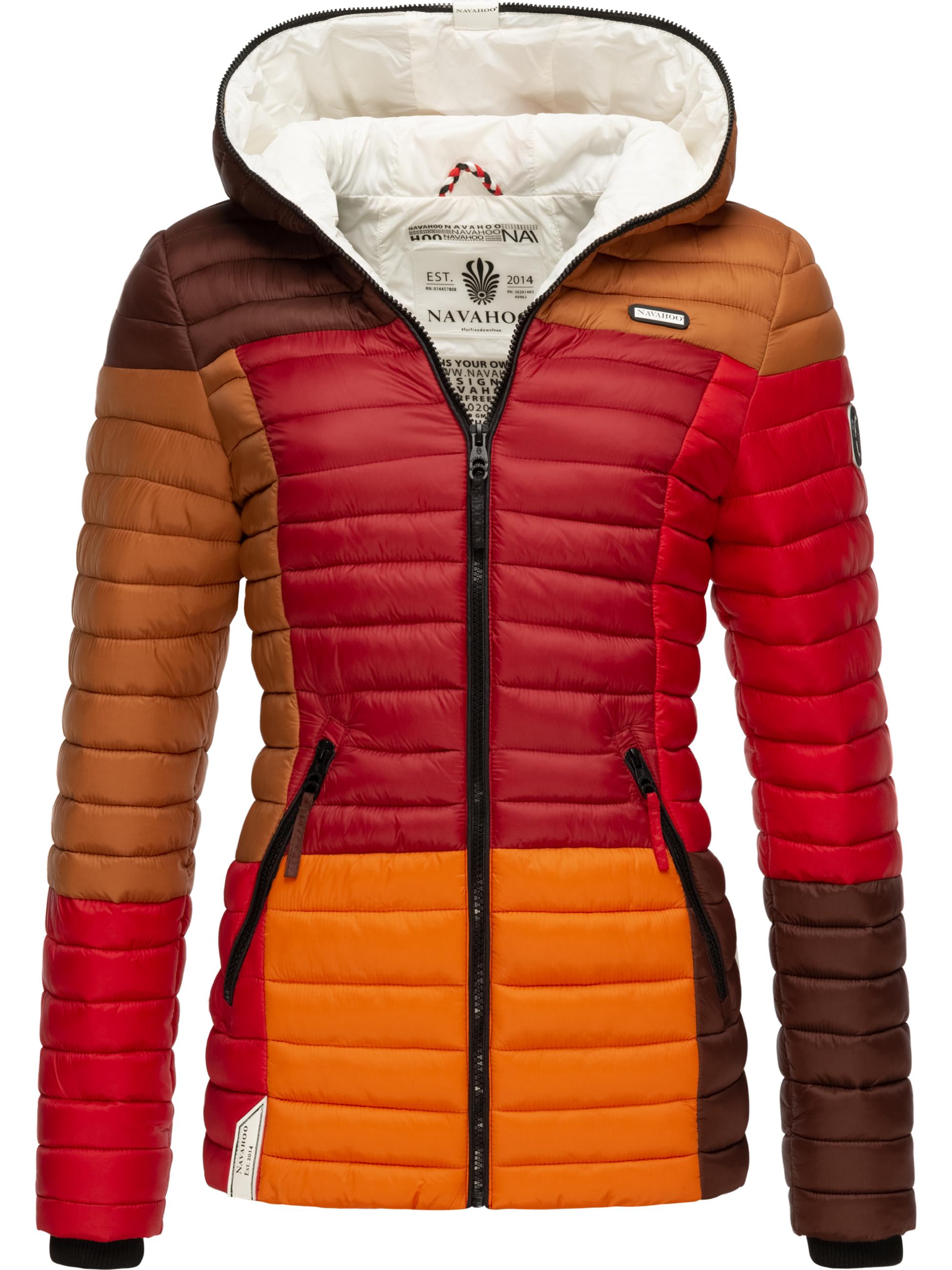 Leichte Steppjacke Colorblocking mit Kapuze "Multikulti" Multicolour Autumn Leaves
