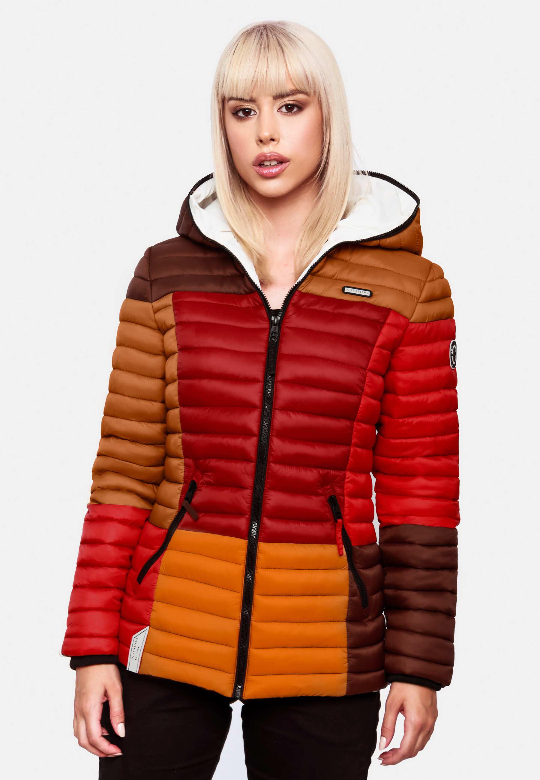 Leichte Steppjacke Colorblocking mit Kapuze "Multikulti" Multicolour Autumn Leaves