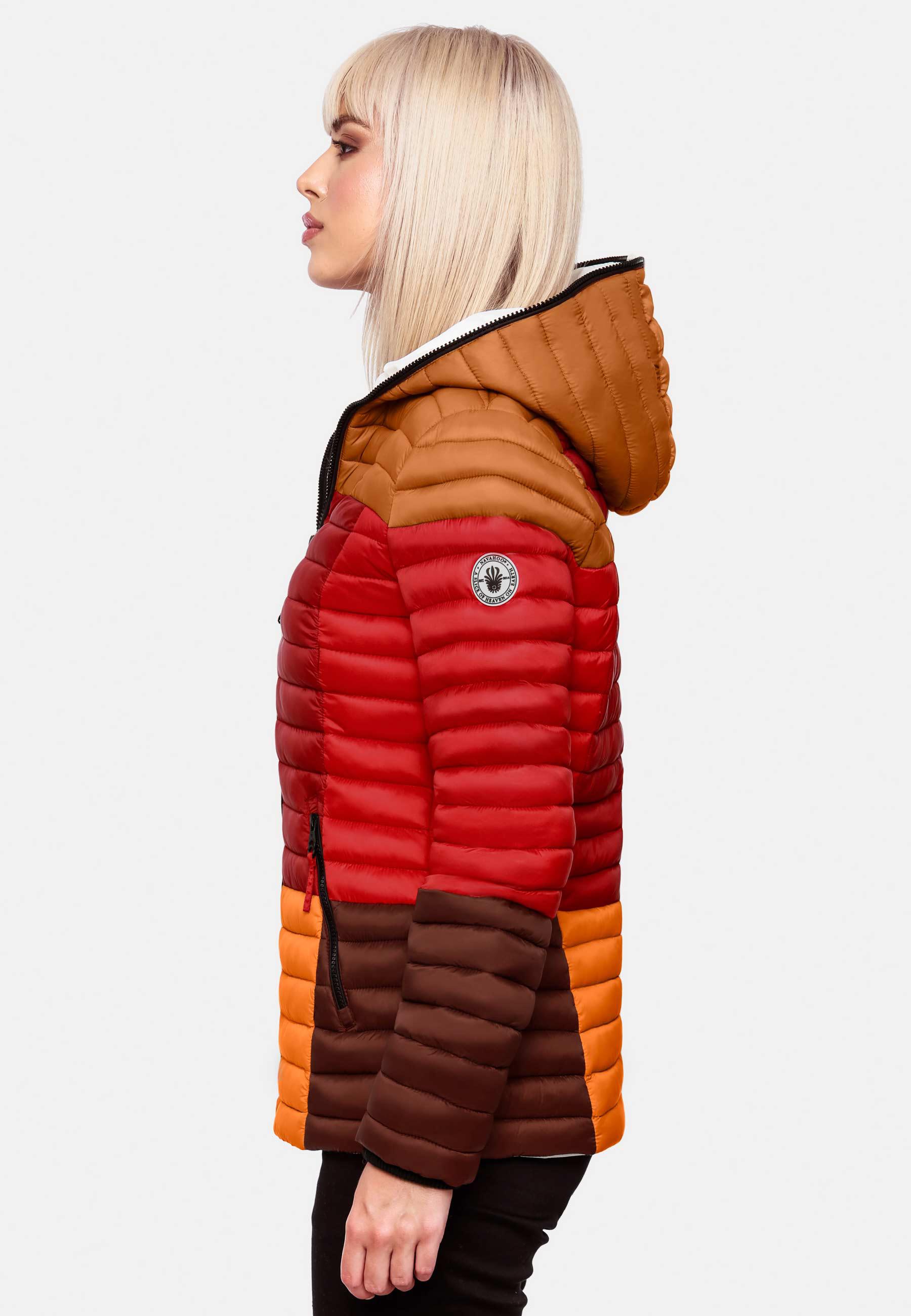 Leichte Steppjacke Colorblocking mit Kapuze "Multikulti" Multicolour Autumn Leaves