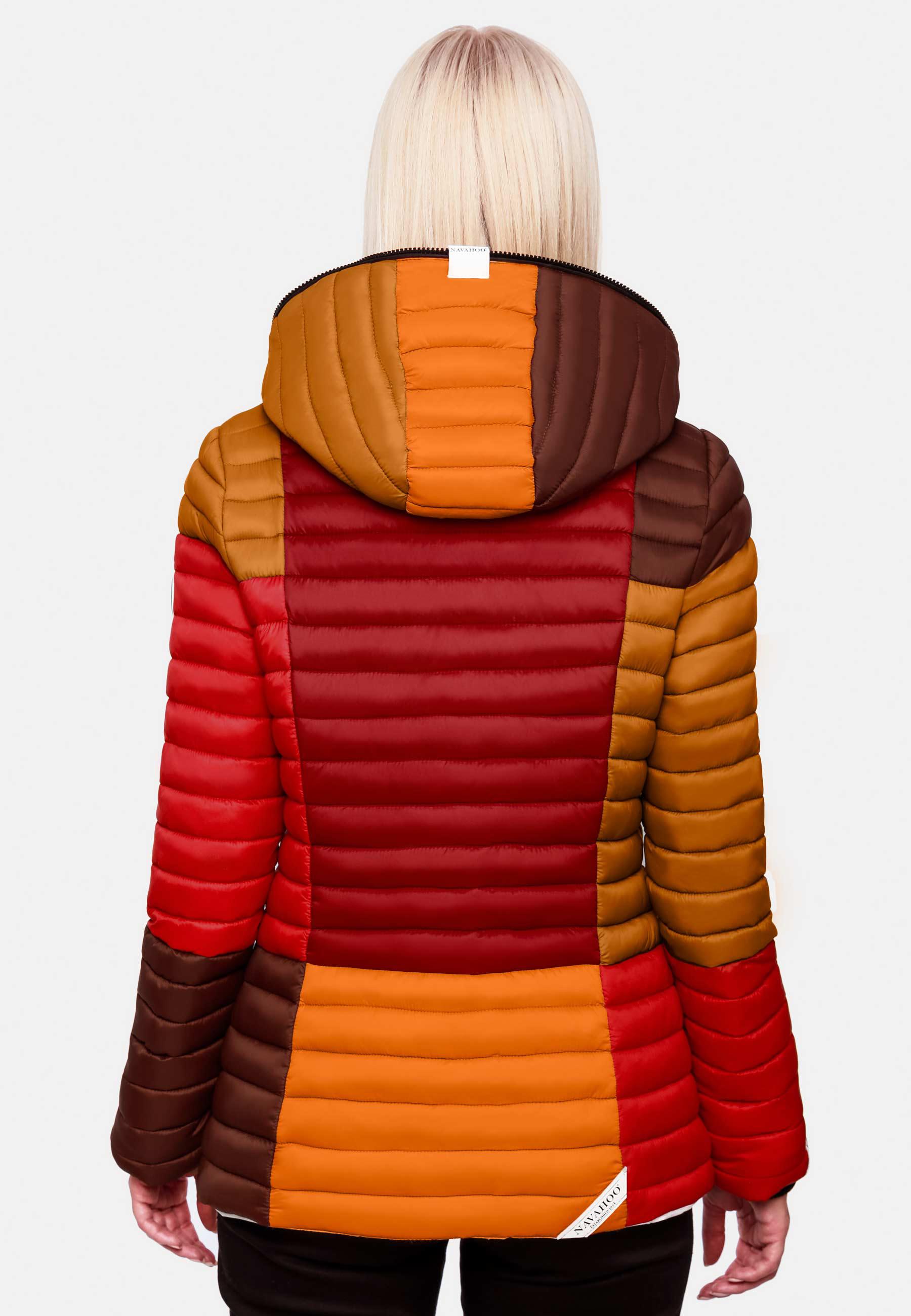 Leichte Steppjacke Colorblocking mit Kapuze "Multikulti" Multicolour Autumn Leaves