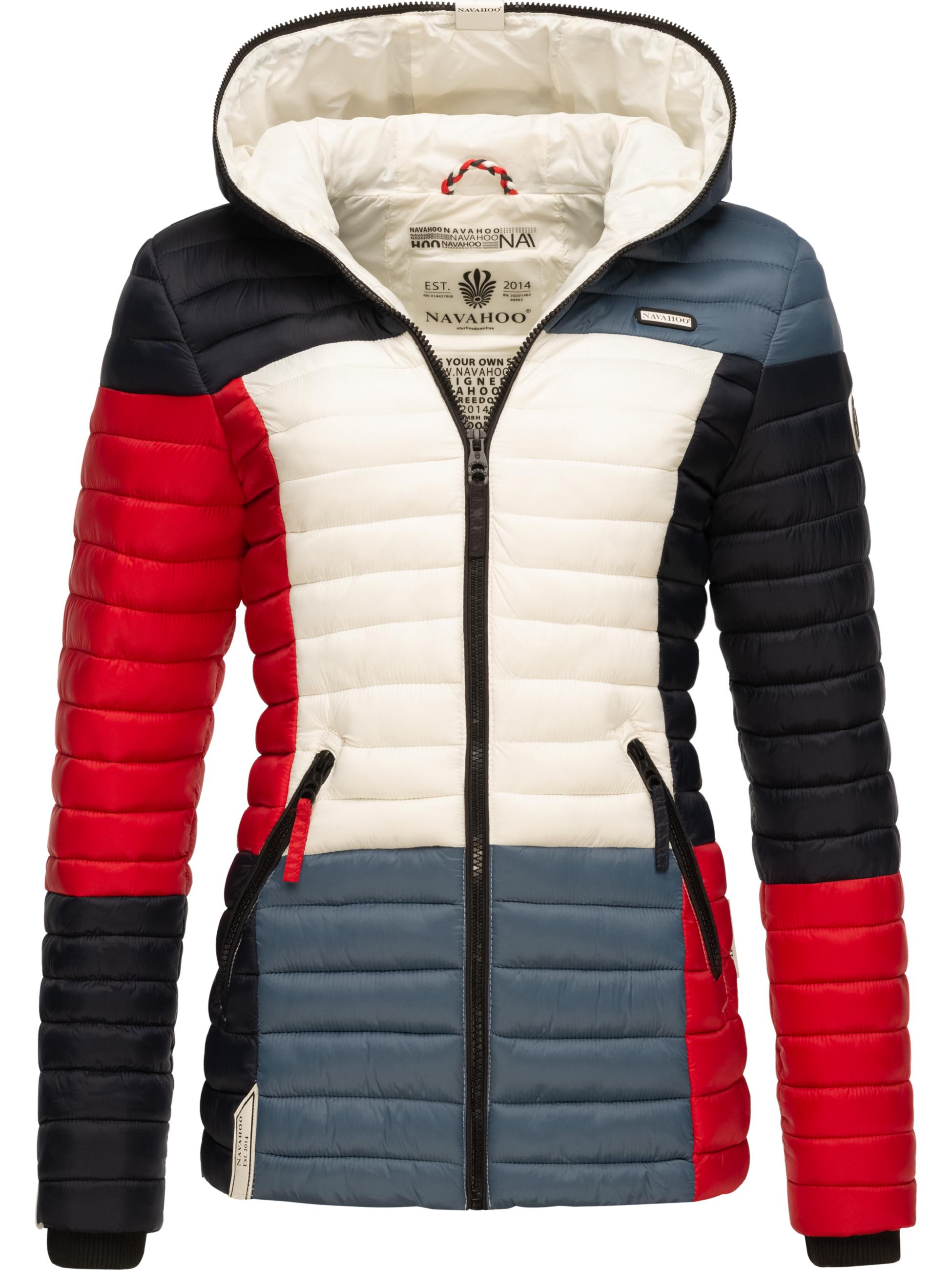 Leichte Steppjacke Colorblocking mit Kapuze "Multikulti" Multicolour French-Tricoloree