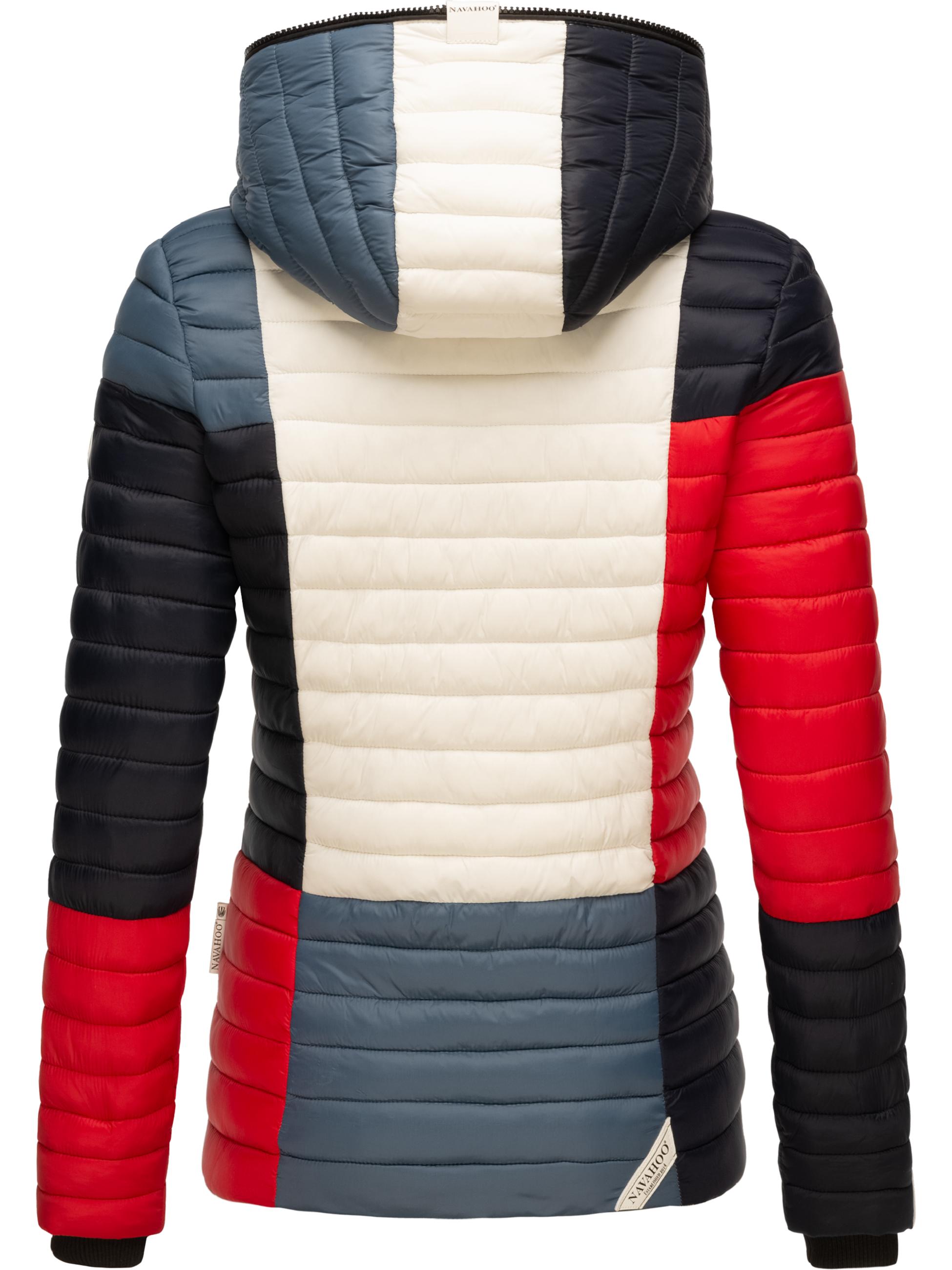 Leichte Steppjacke Colorblocking mit Kapuze "Multikulti" Multicolour French-Tricoloree