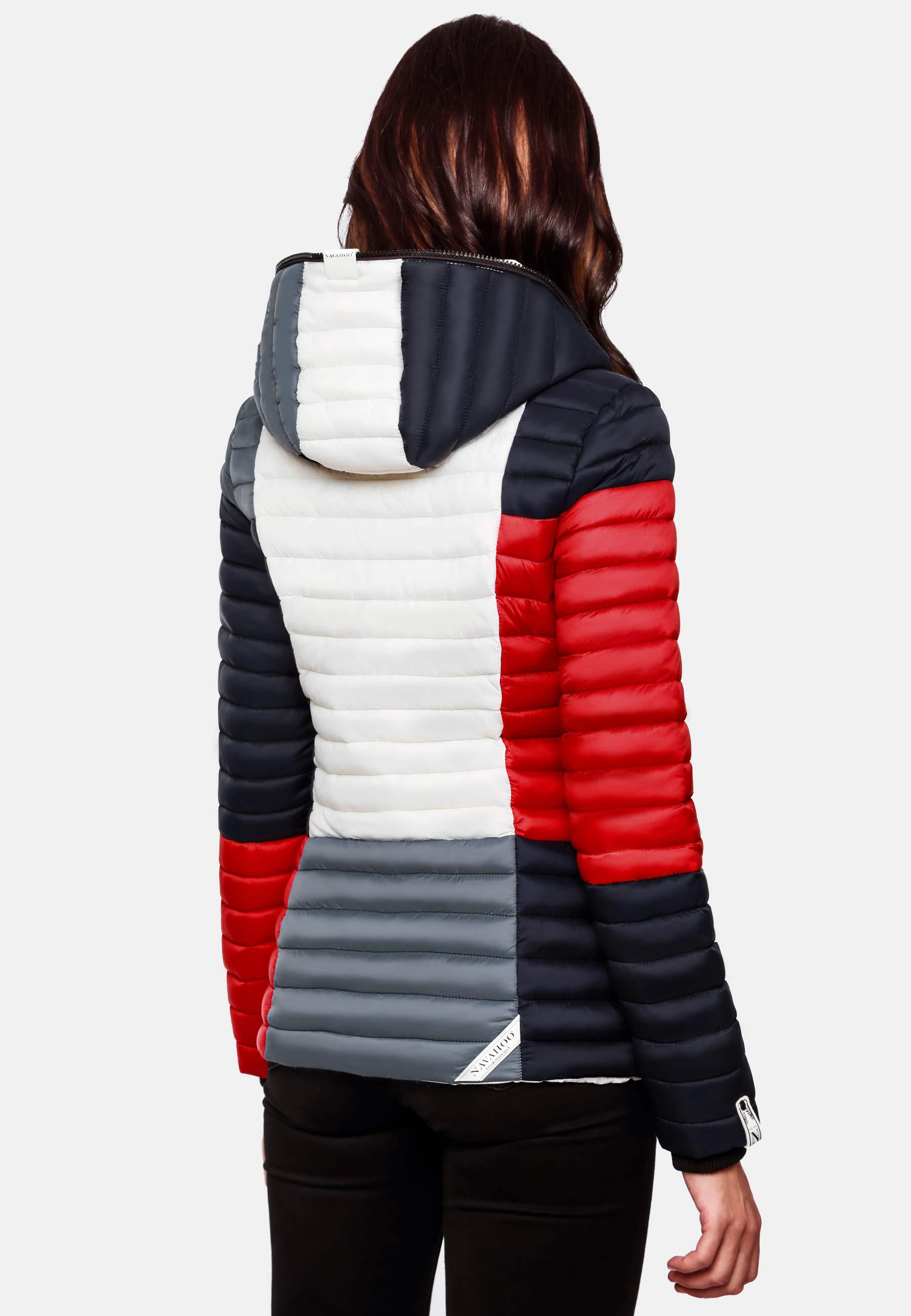 Leichte Steppjacke Colorblocking mit Kapuze "Multikulti" Multicolour French-Tricoloree