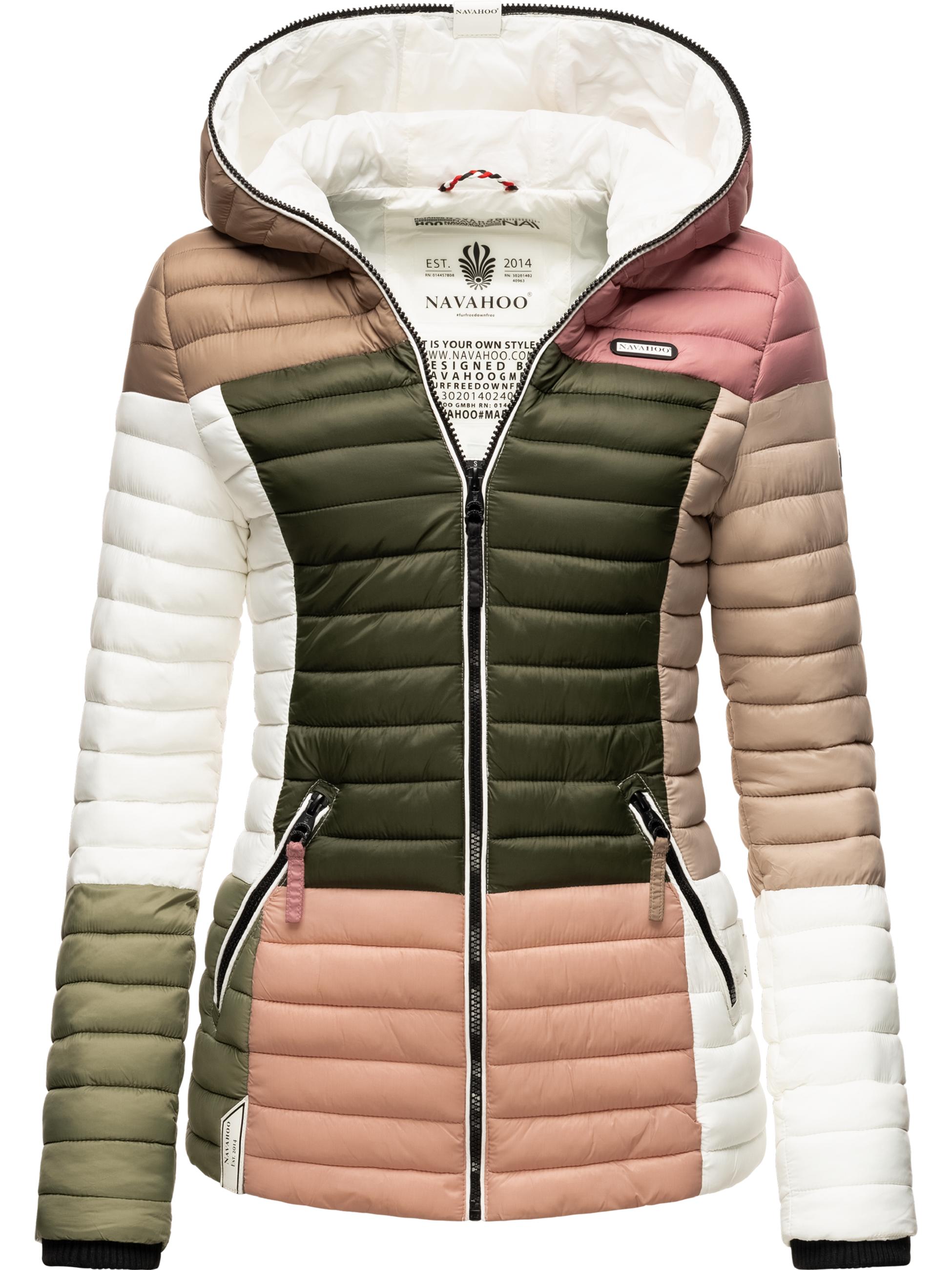 Leichte Steppjacke Colorblocking mit Kapuze "Multikulti" Multicolour Naturals