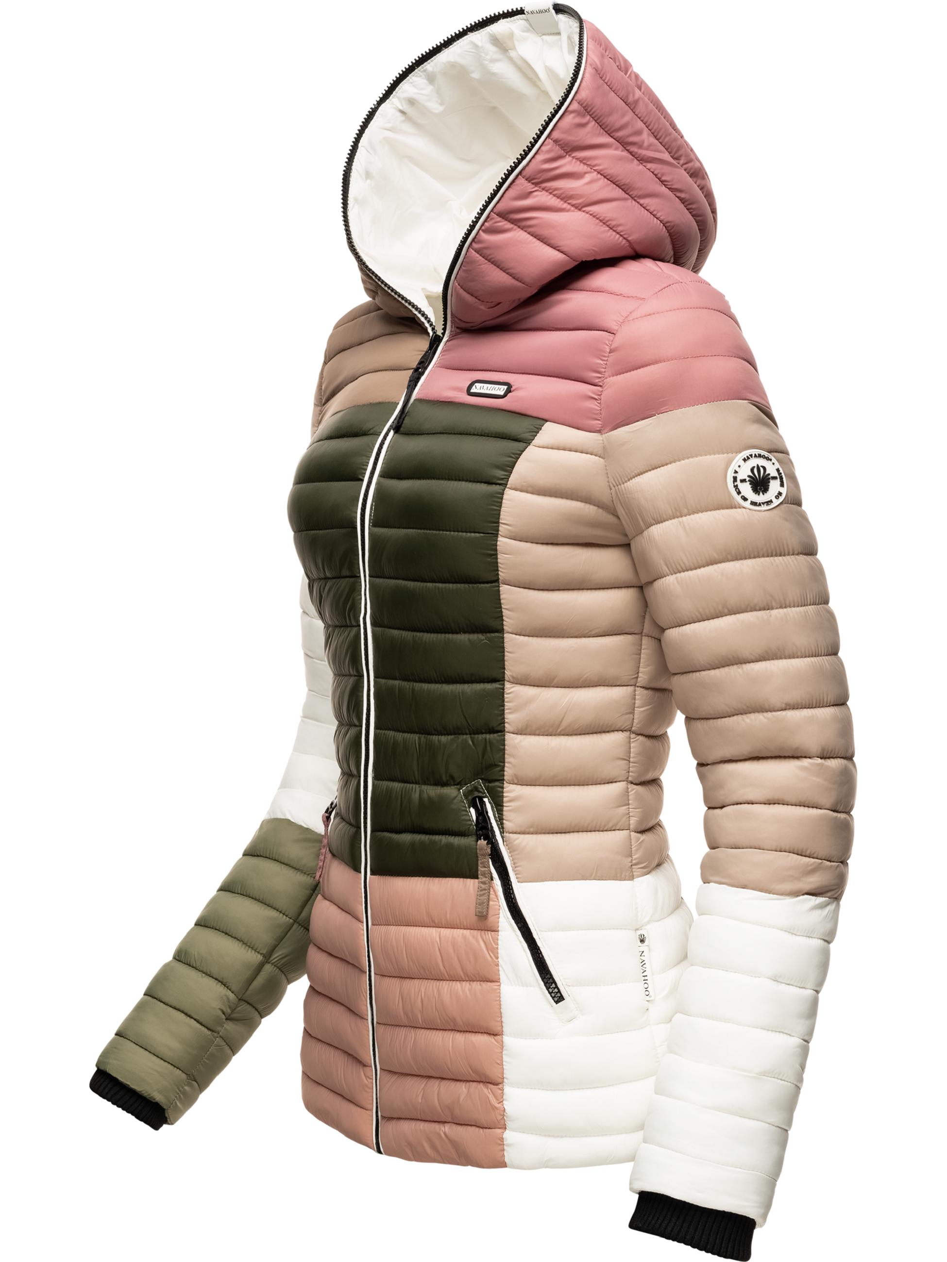 Leichte Steppjacke Colorblocking mit Kapuze "Multikulti" Multicolour Naturals