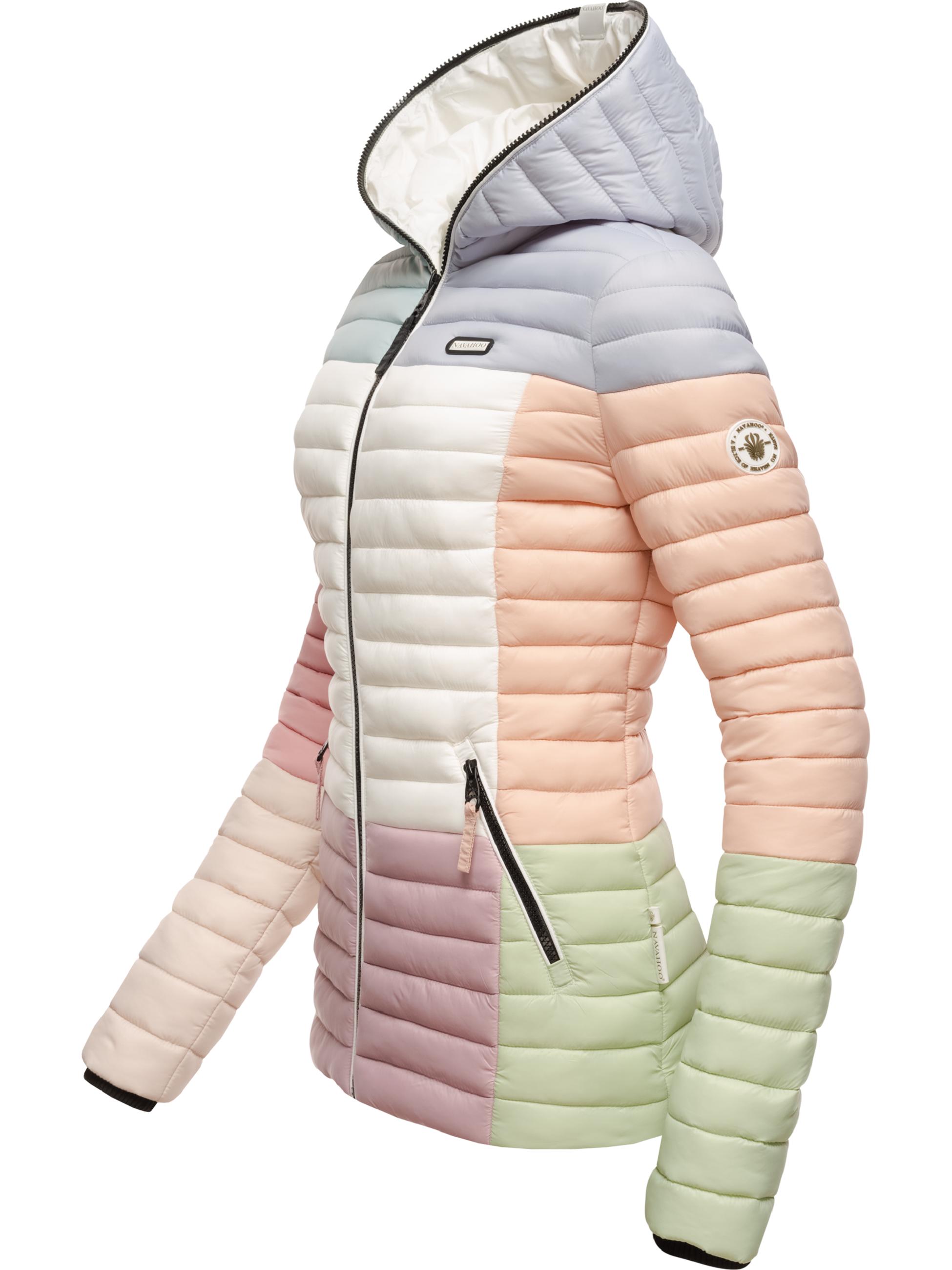 Leichte Steppjacke Colorblocking mit Kapuze "Multikulti" Multicolour Pastel