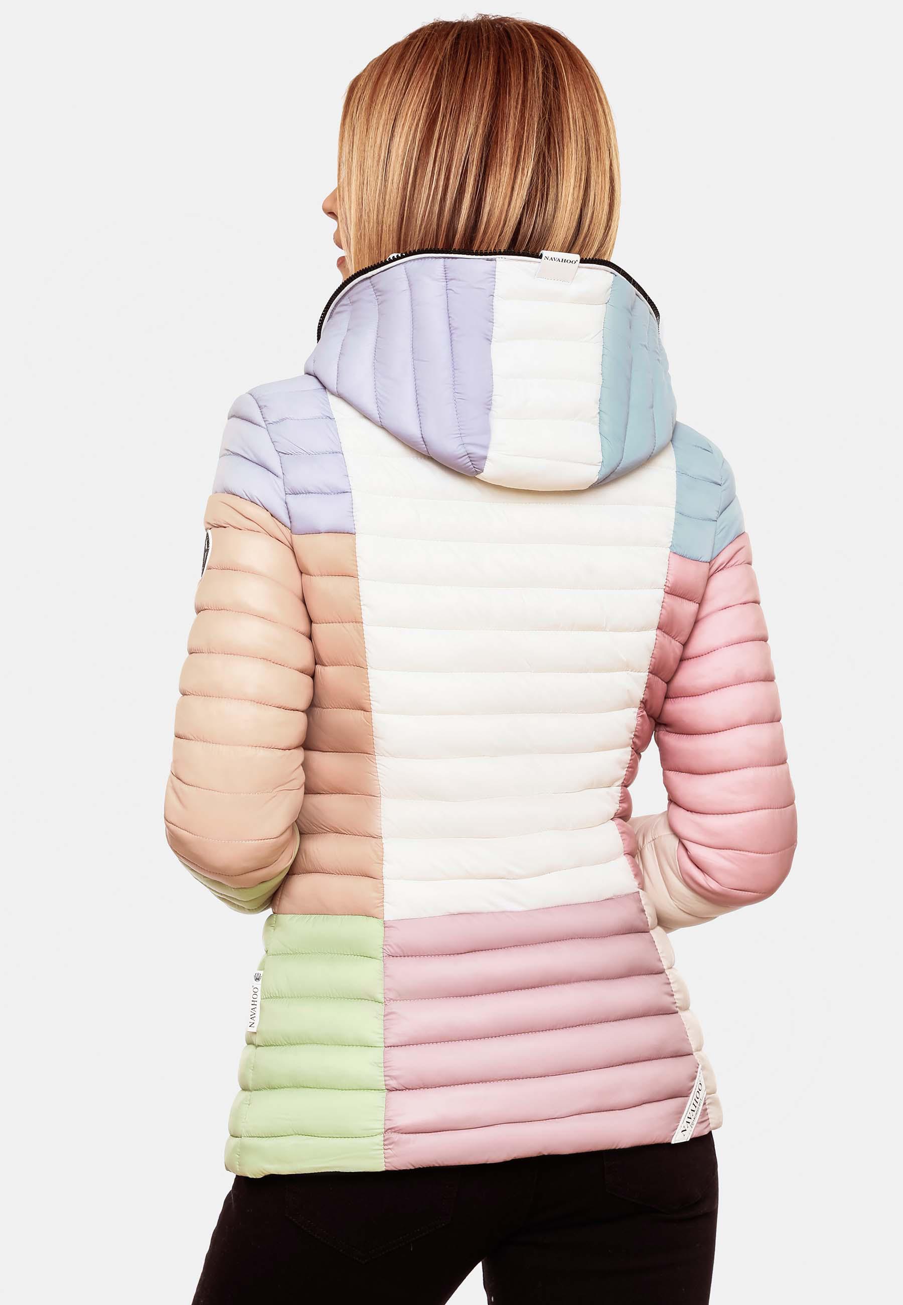 Leichte Steppjacke Colorblocking mit Kapuze "Multikulti" Multicolour Pastel