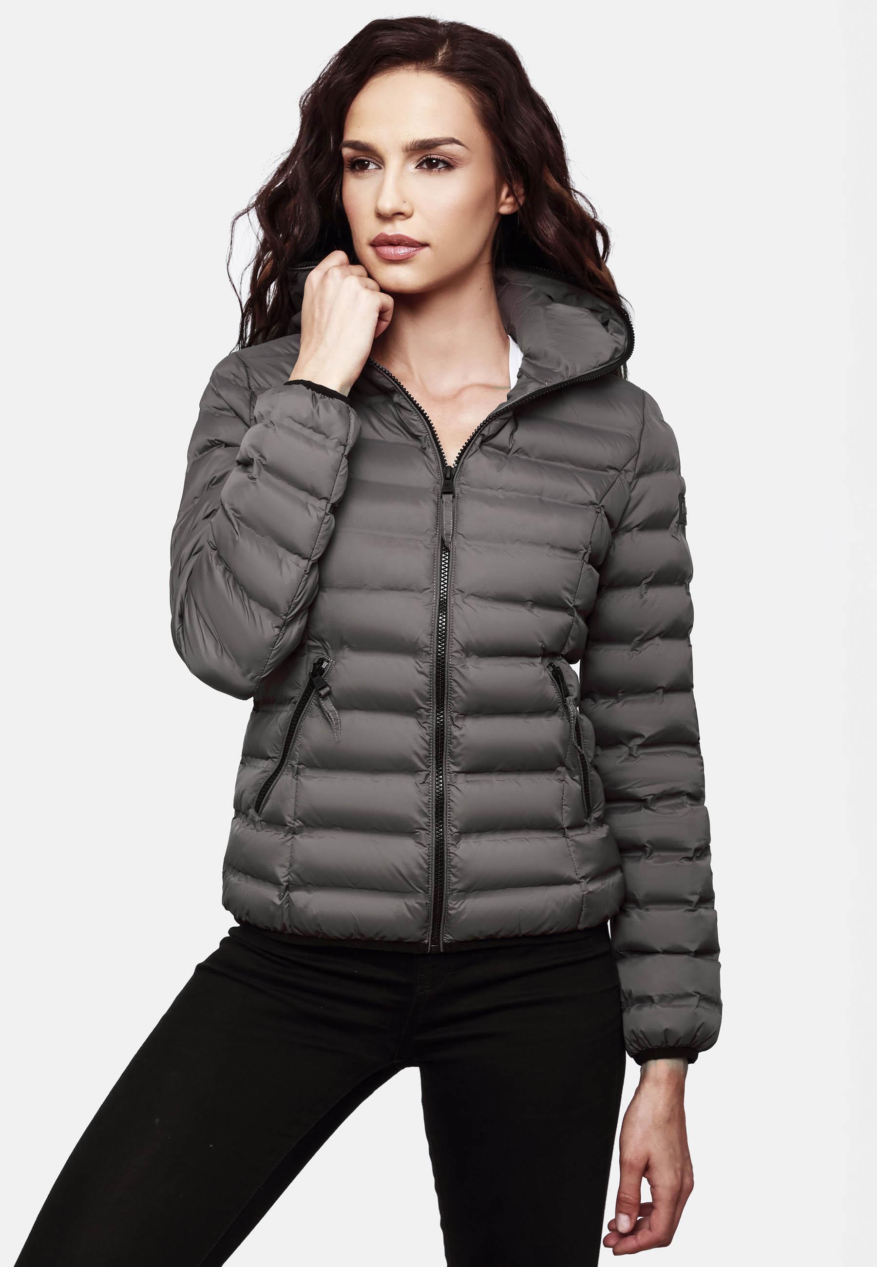 Leichte Steppjacke mit Kapuze "Neevia" Dark Grey