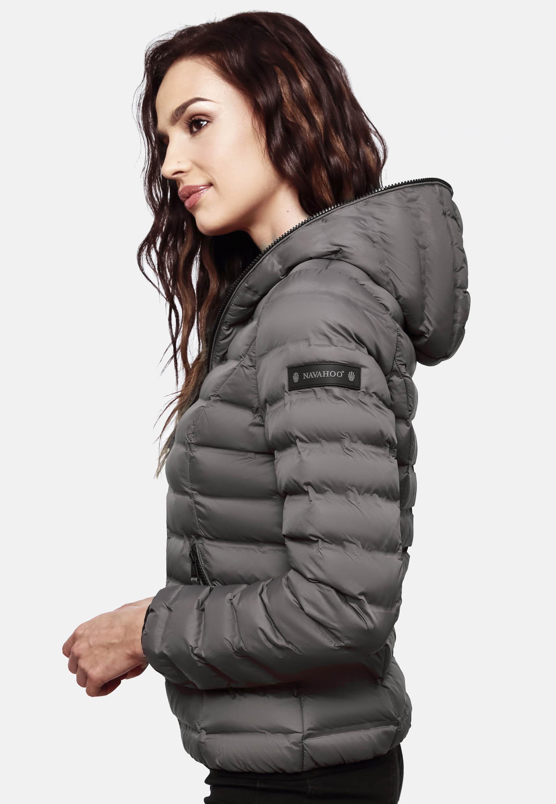 Leichte Steppjacke mit Kapuze "Neevia" Dark Grey