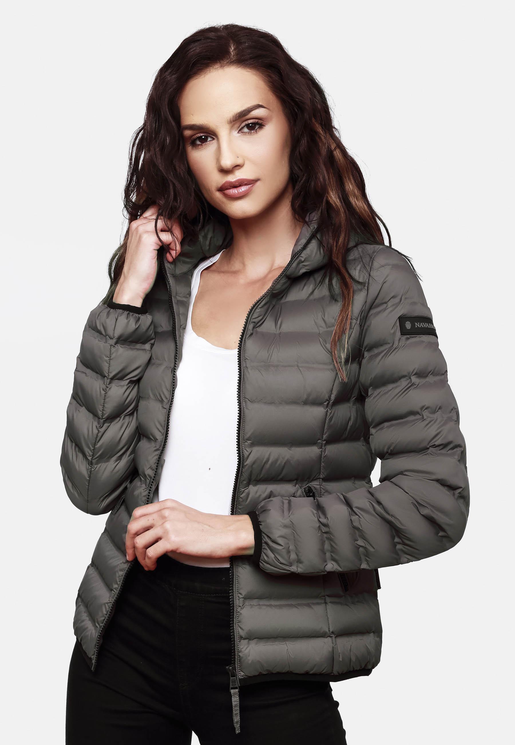 Leichte Steppjacke mit Kapuze "Neevia" Dark Grey